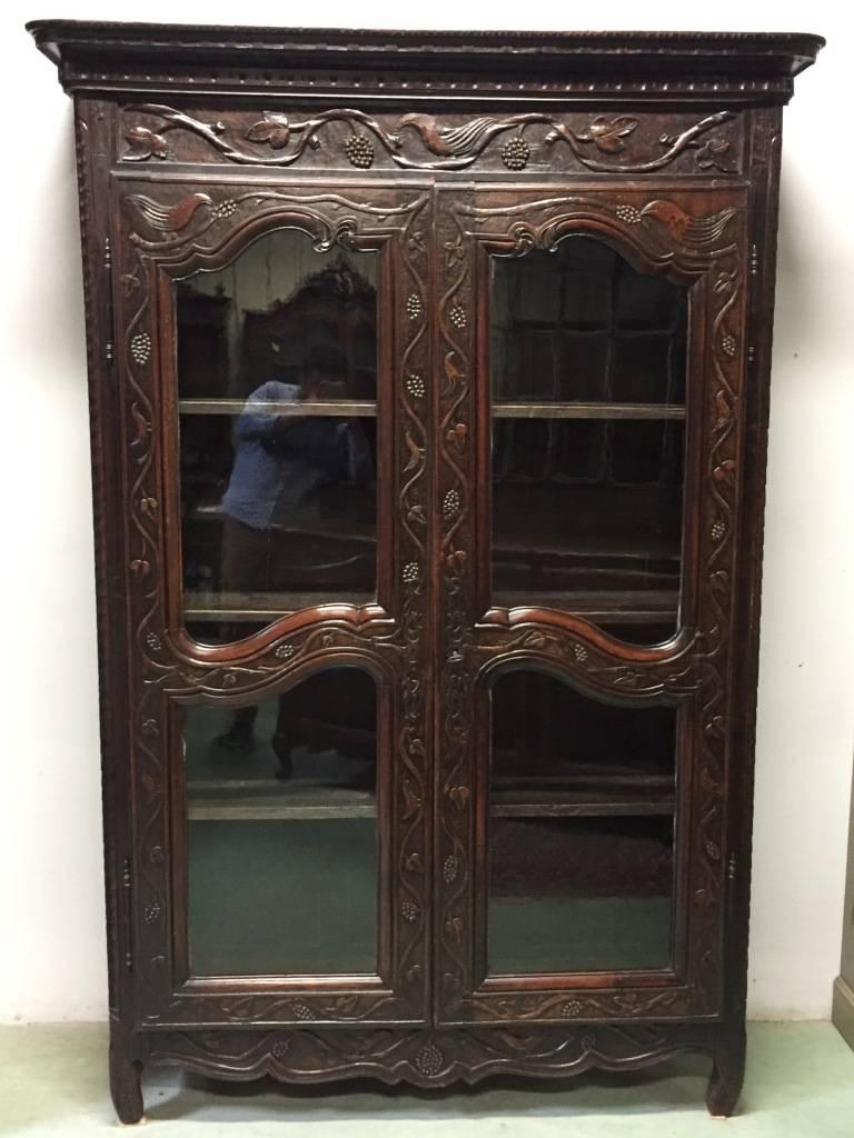 French 19th Oak Louis XV Fruit Wood Bookcase