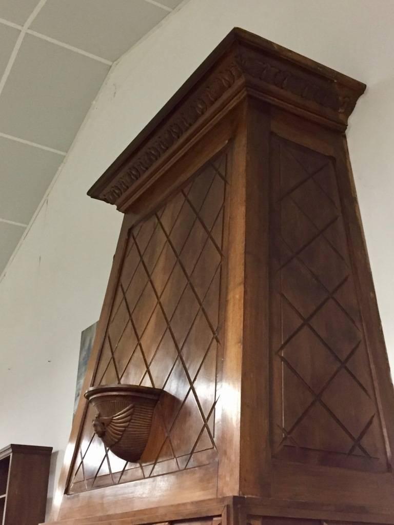 19th Century Fireplace Mantel and Chimney Surround in Walnut 2