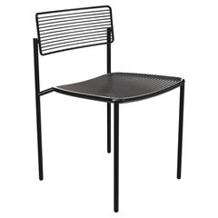 Linear & Modern Black Metal Wire Dining Chair