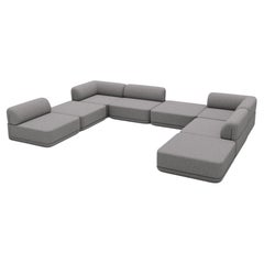 The Cube Sofa -- Corner Full Mix Sectional -- Grey Bouclé