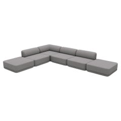 The Cube Sofa -- Corner Lounge Ottoman Mix Sectional -- Grey Bouclé