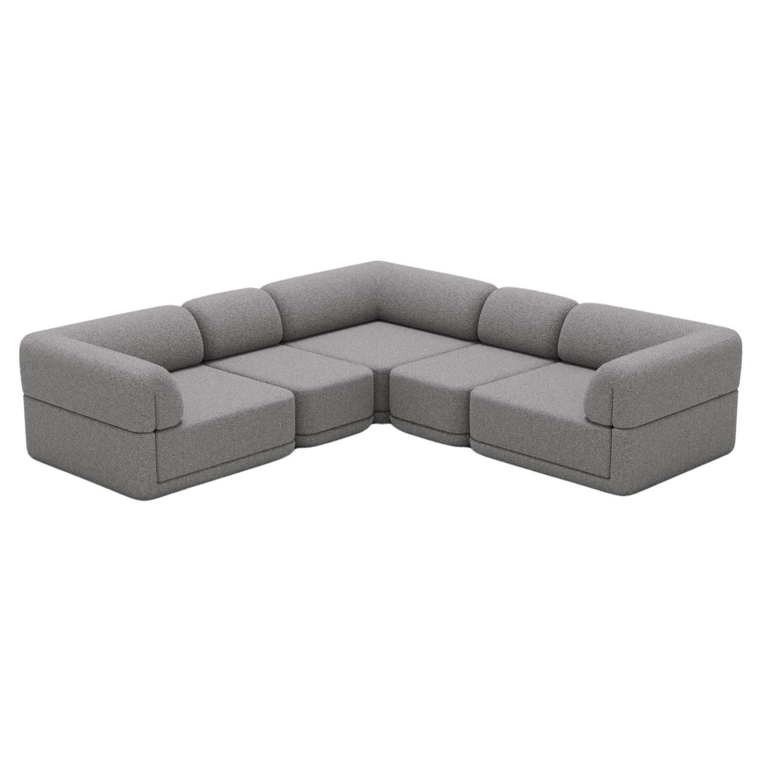 The Cube Sofa -- Corners & Slims -- Grey Bouclé For Sale