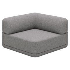 The Cube Sofa -- Cube Corner Seat -- Grey Bouclé