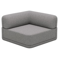 The Cube Sofa -- Cube Corner Seat -- Grey Bouclé