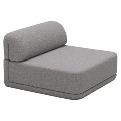 The Cube Sofa -- Cube Lounge Seat -- Grey Bouclé