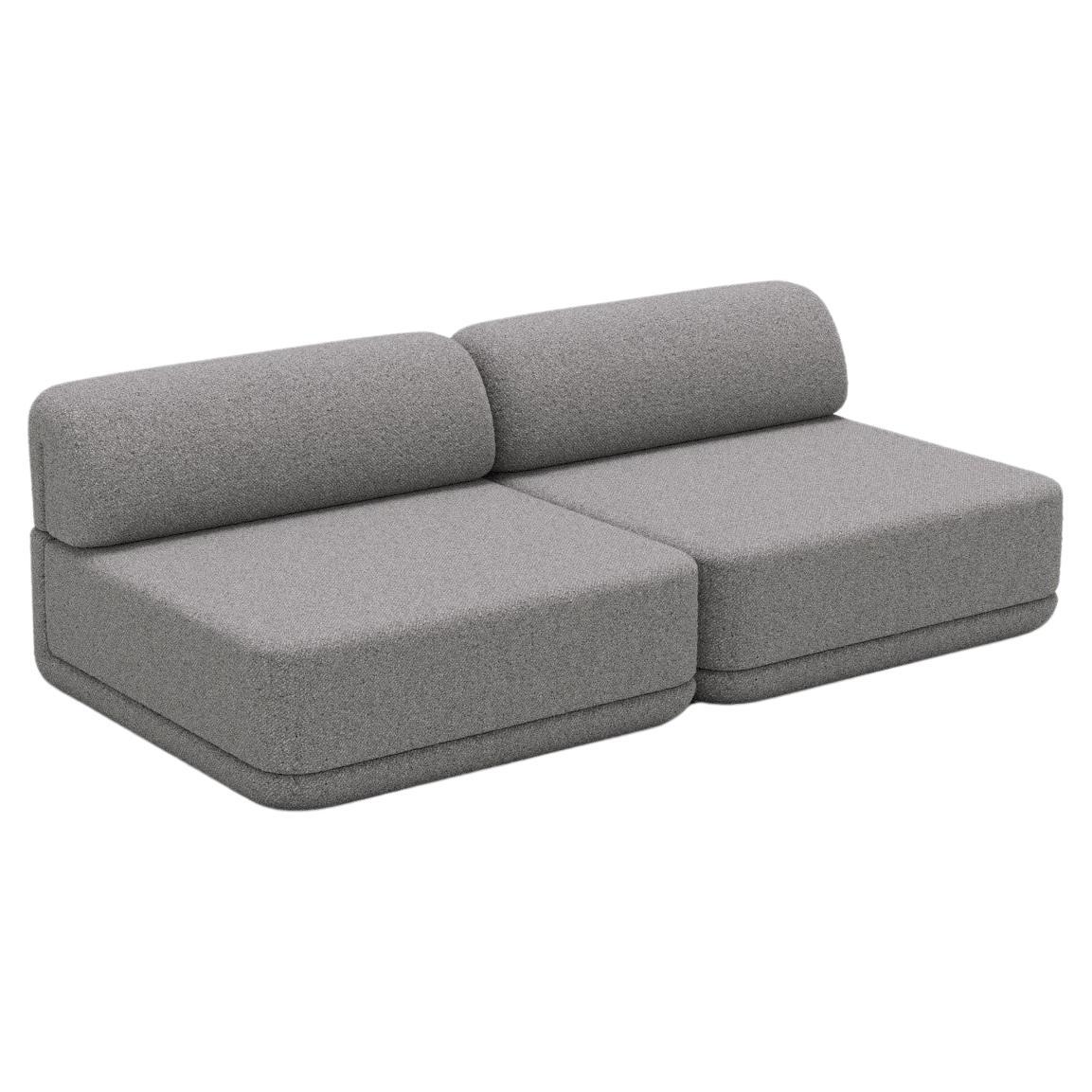 The Cube Sofa -- Lounge Set -- Grey Bouclé For Sale