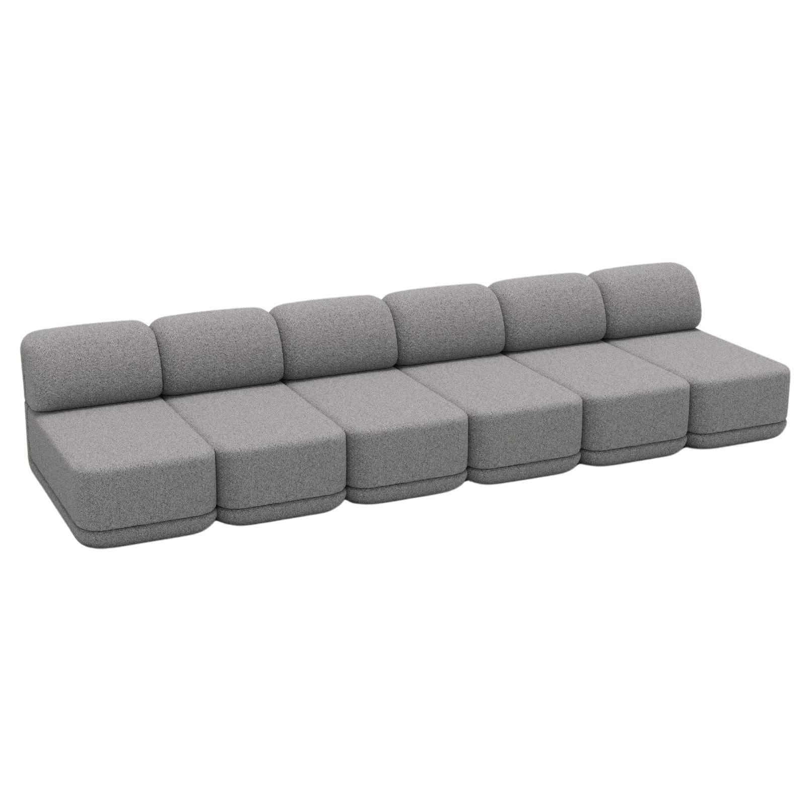 The Cube Sofa -- Slim Caterpillar -- Grey Bouclé