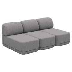 The Cube Sofa -- Slim Trio -- Grey Bouclé