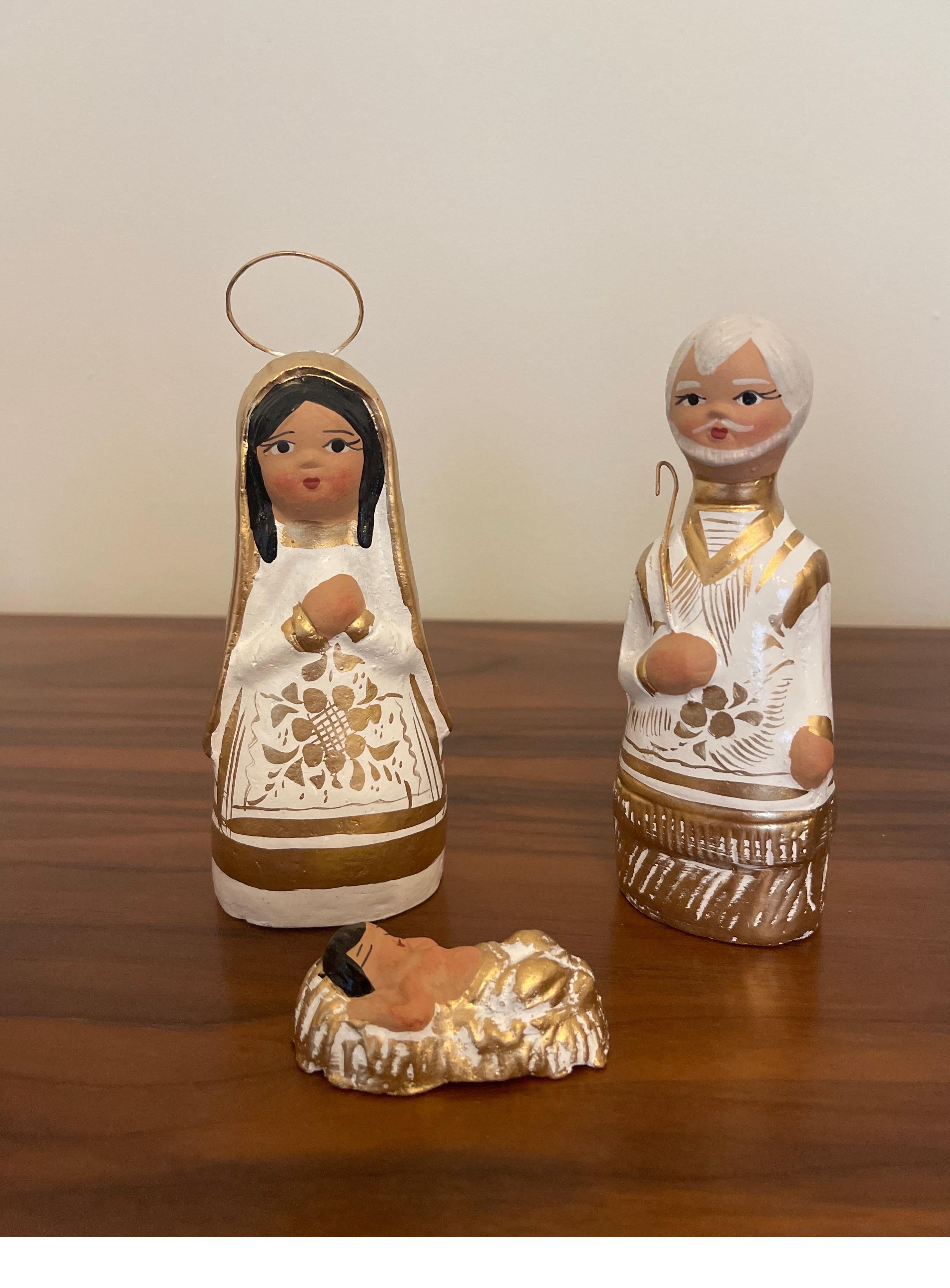 Arte popolare Presepe messicano Set Folk Art Decorazione natalizia in ceramica Sculture in ceramica