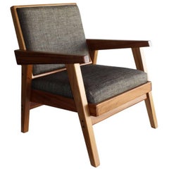 Fauteuil de salon mexicain Contemporary Conacaste en bois massif fait main