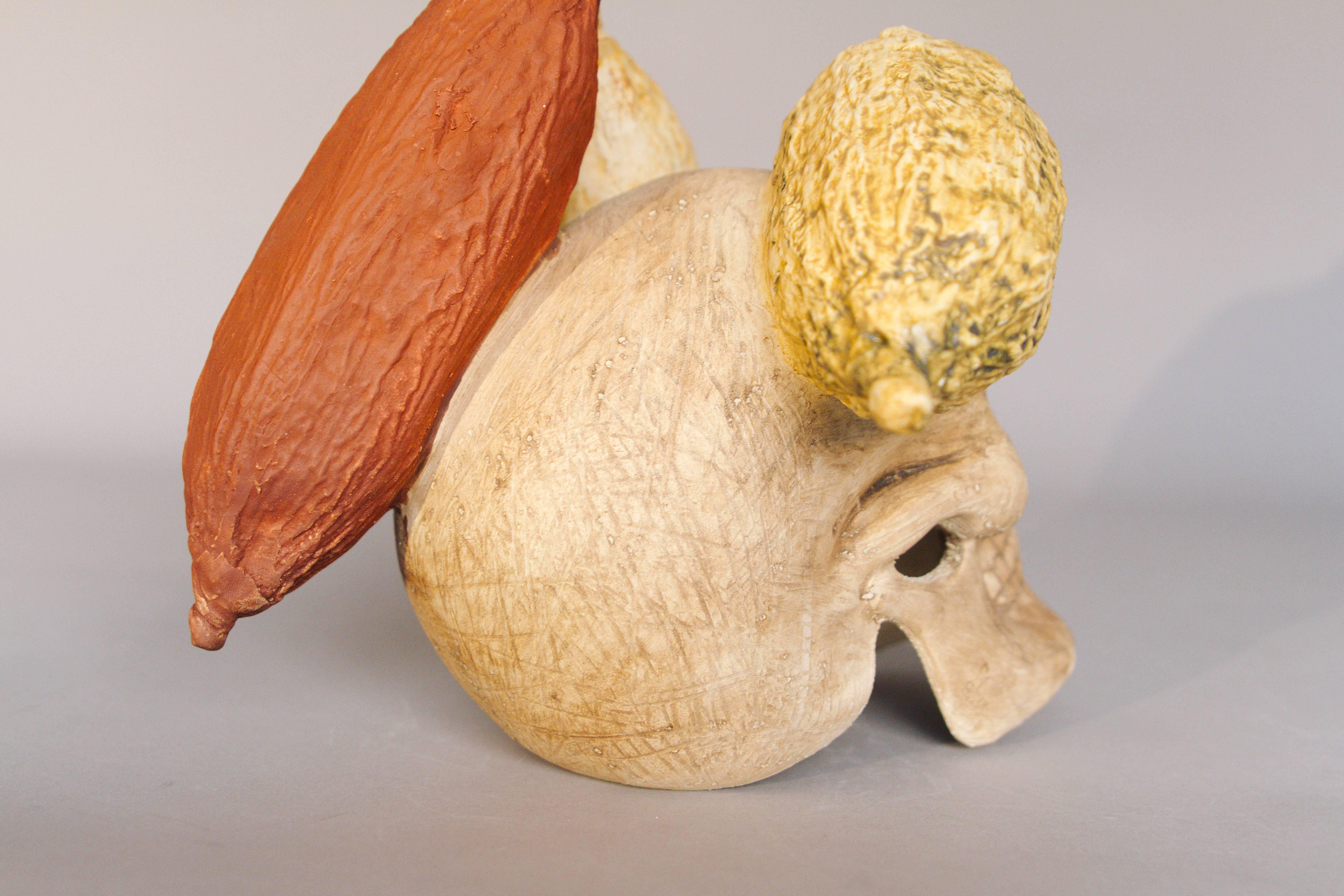 Mexican Ceramic Skull Sculpture Handcrafted Folk Art, Edition 1/30 In New Condition For Sale In Queretaro, Queretaro