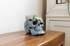 Sculpture d'art populaire mexicain du crâne mort en céramique, Édition 1/30