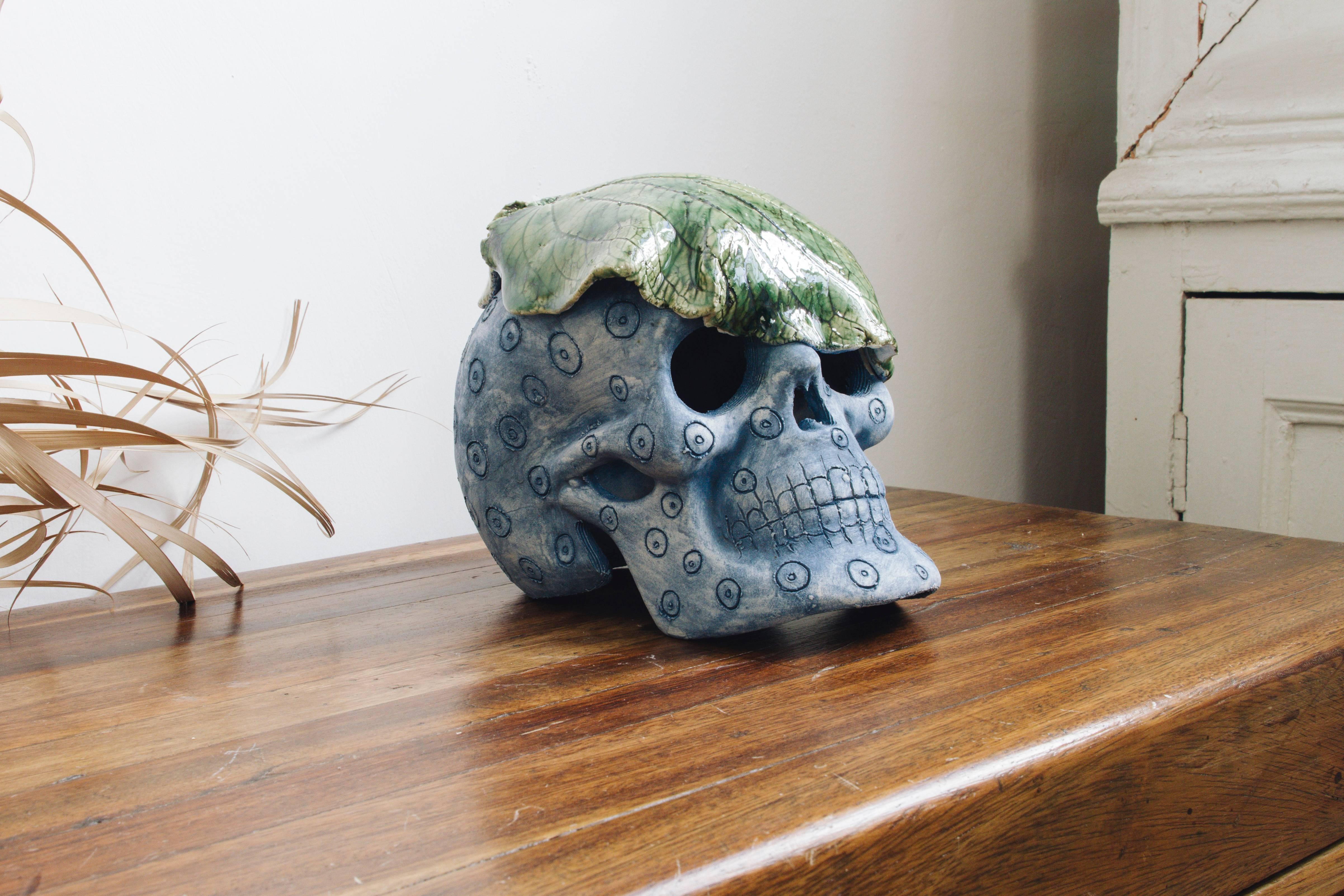 Mexican Handmade Ceramic Skull Sculpture Collection Made in Limited Editions In New Condition For Sale In Queretaro, Queretaro