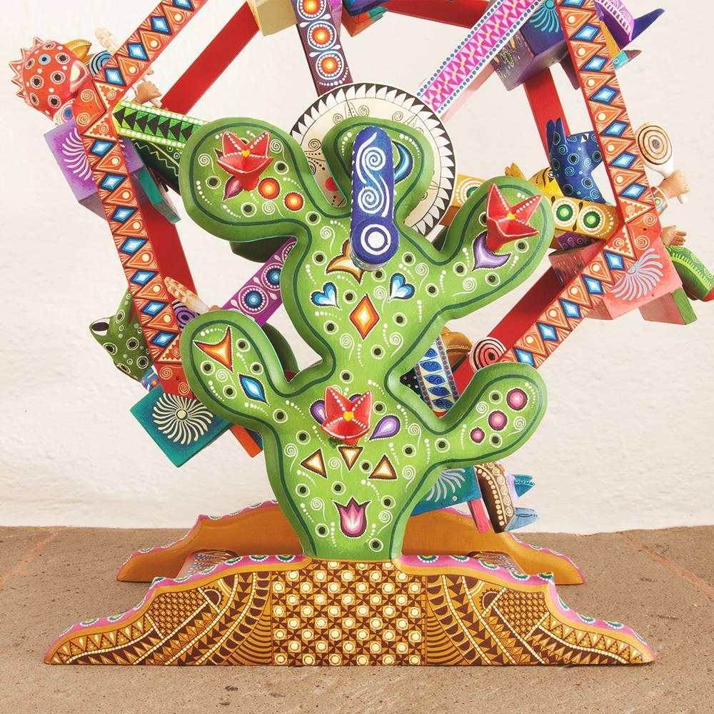 Mexican Folk Art Woodcarving Alebrijes Fortune Wheel Folkloric Art 1
