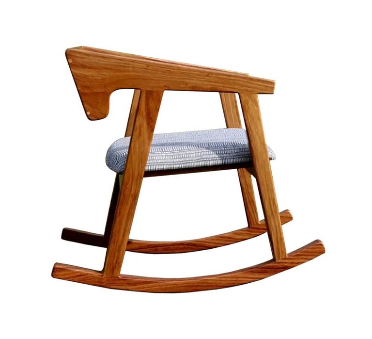 Handmade Mexican Contemporary Conacaste Solid Wood Rocking Chair For