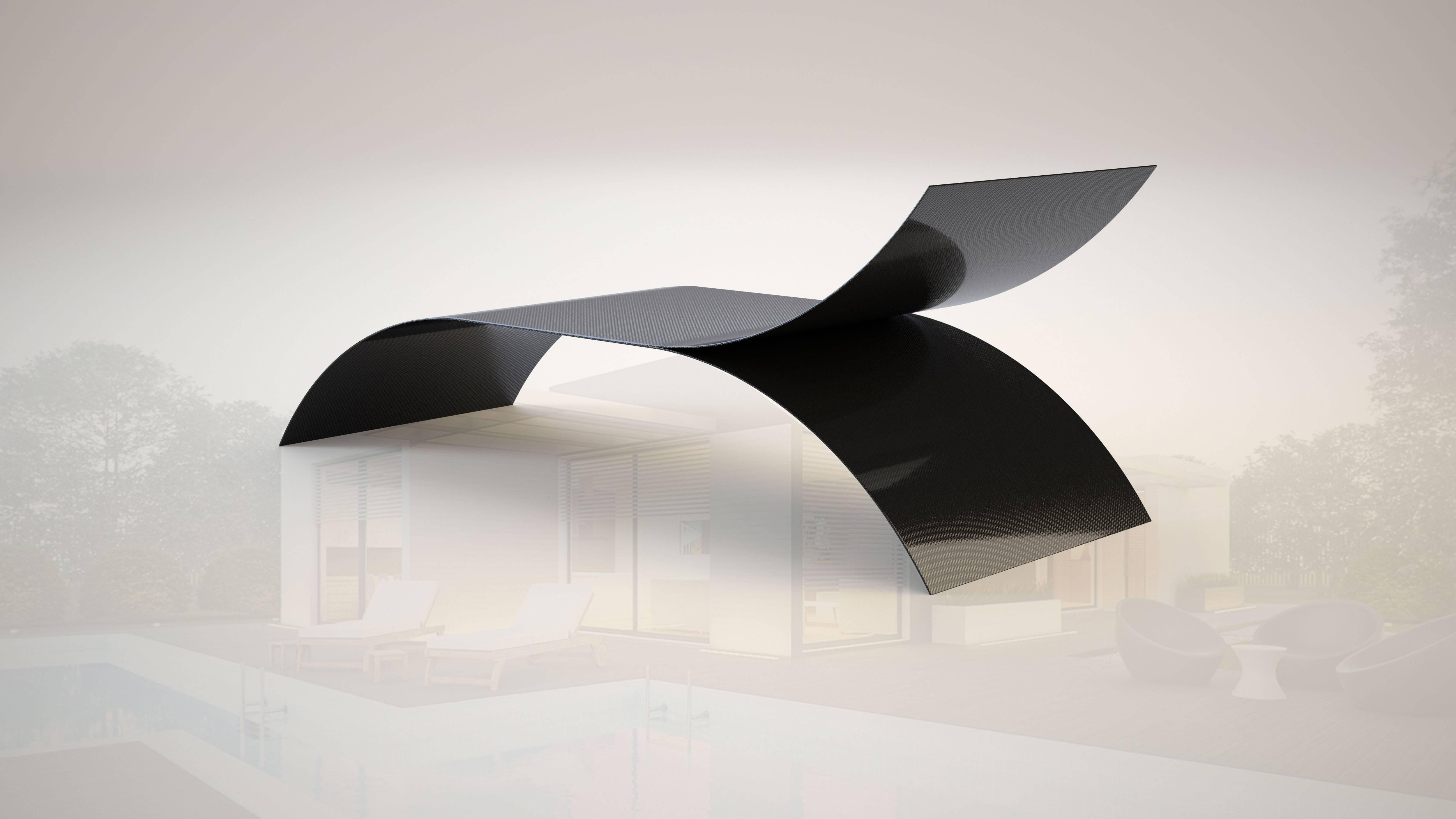Italian Contemporary ZEN Chaise Longue Chair in Carbon Fiber by FAD Milano For Sale