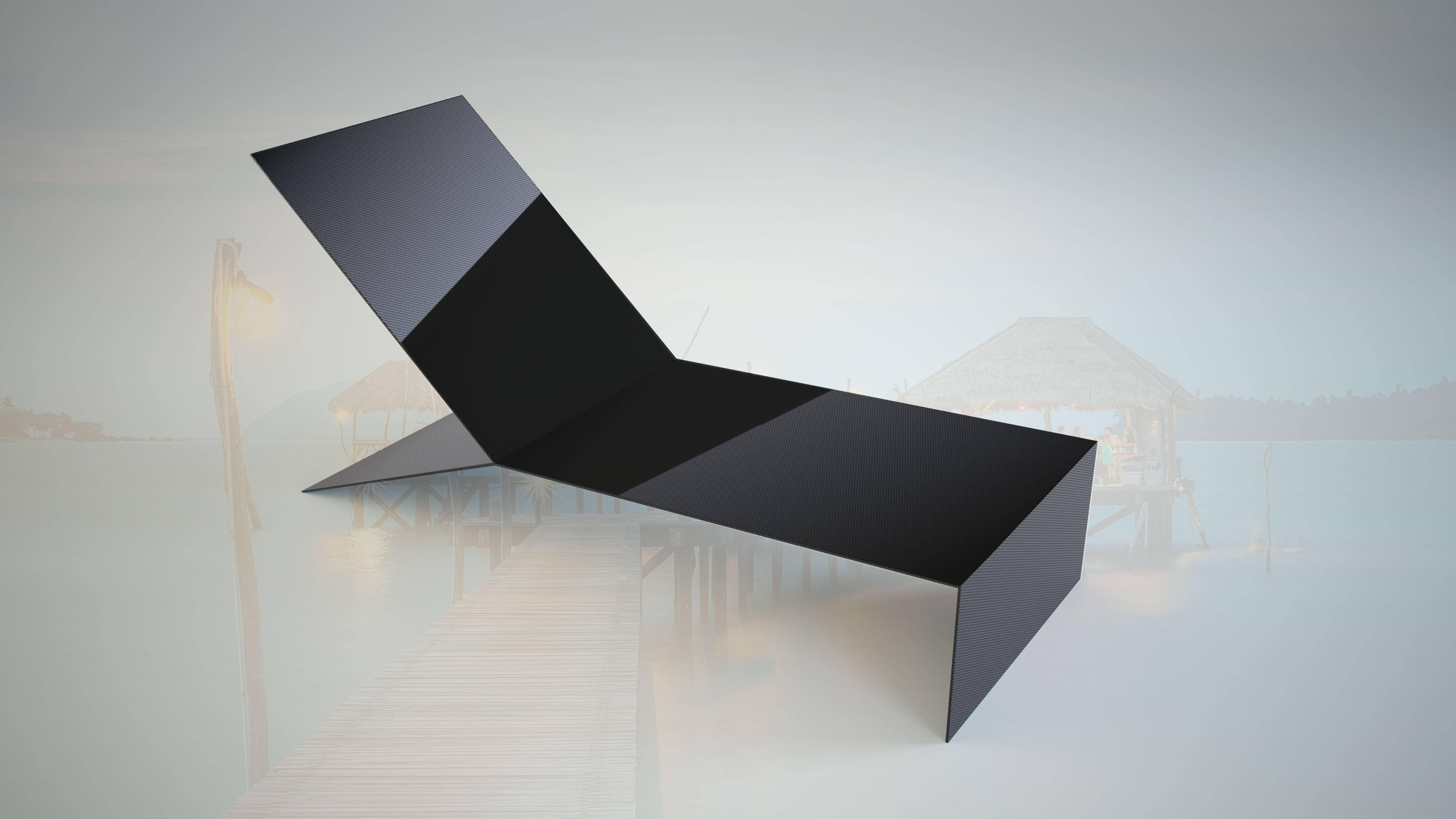 Polished Contemporary Chaise Longue Carbon Fiber by FAD Milano model DEFINITIVE For Sale