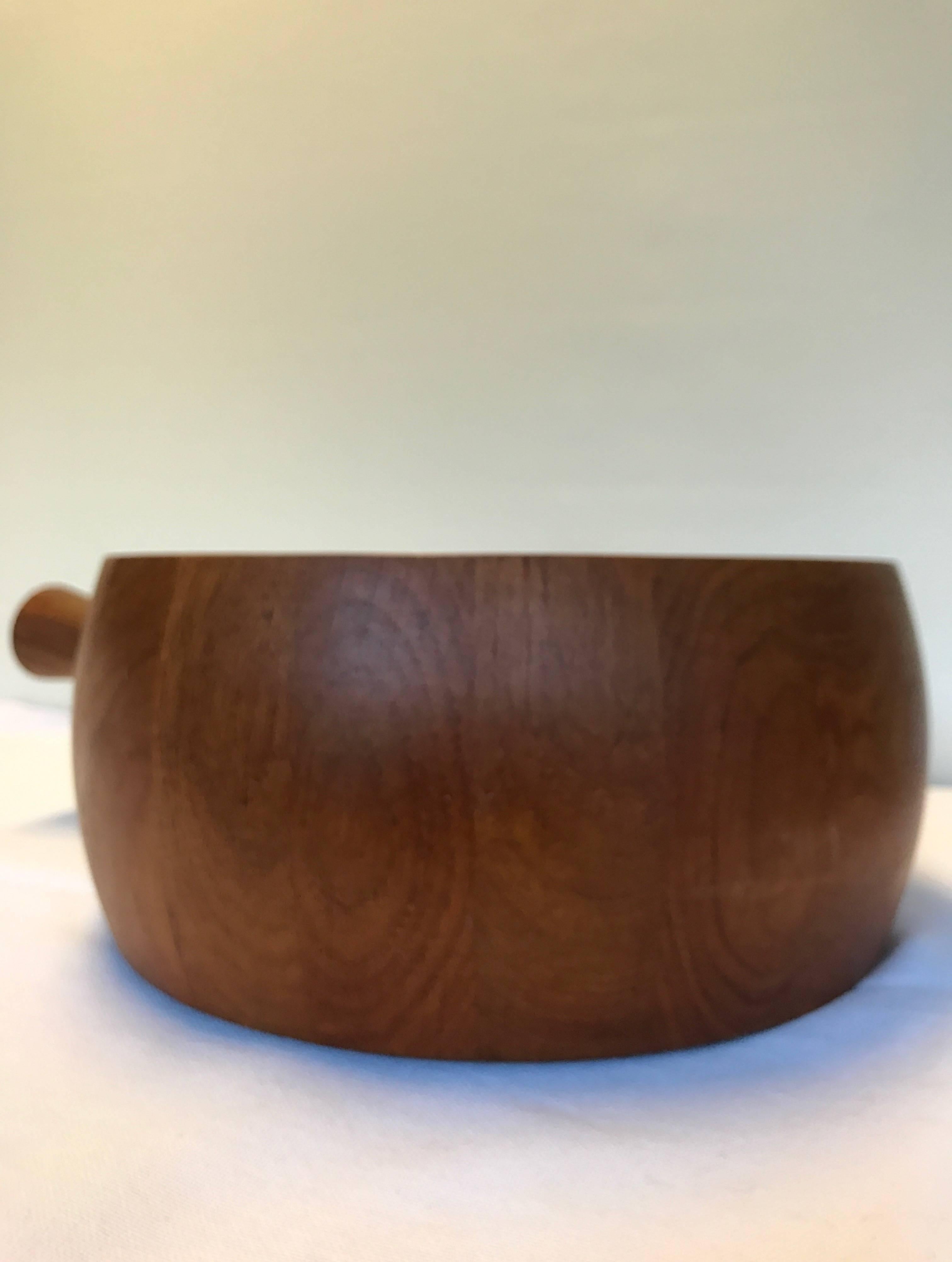 Richard Nissen Large Teak Salad Bowl with Handle from 1960s, Denmark 2