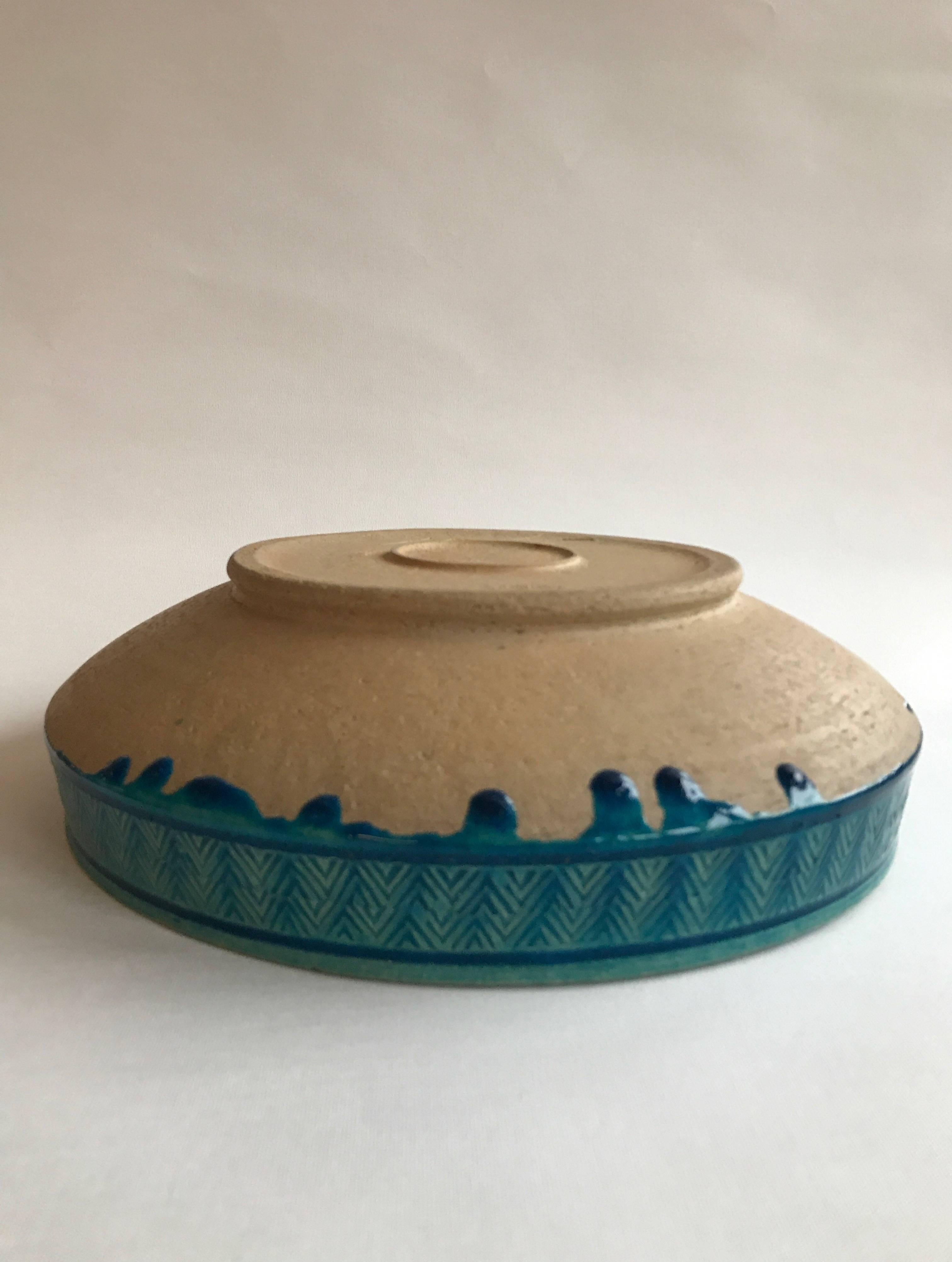 Kähler by Nils Kähler, Stoneware Bowl in Blue Glaze, 1960s, Denmark 4