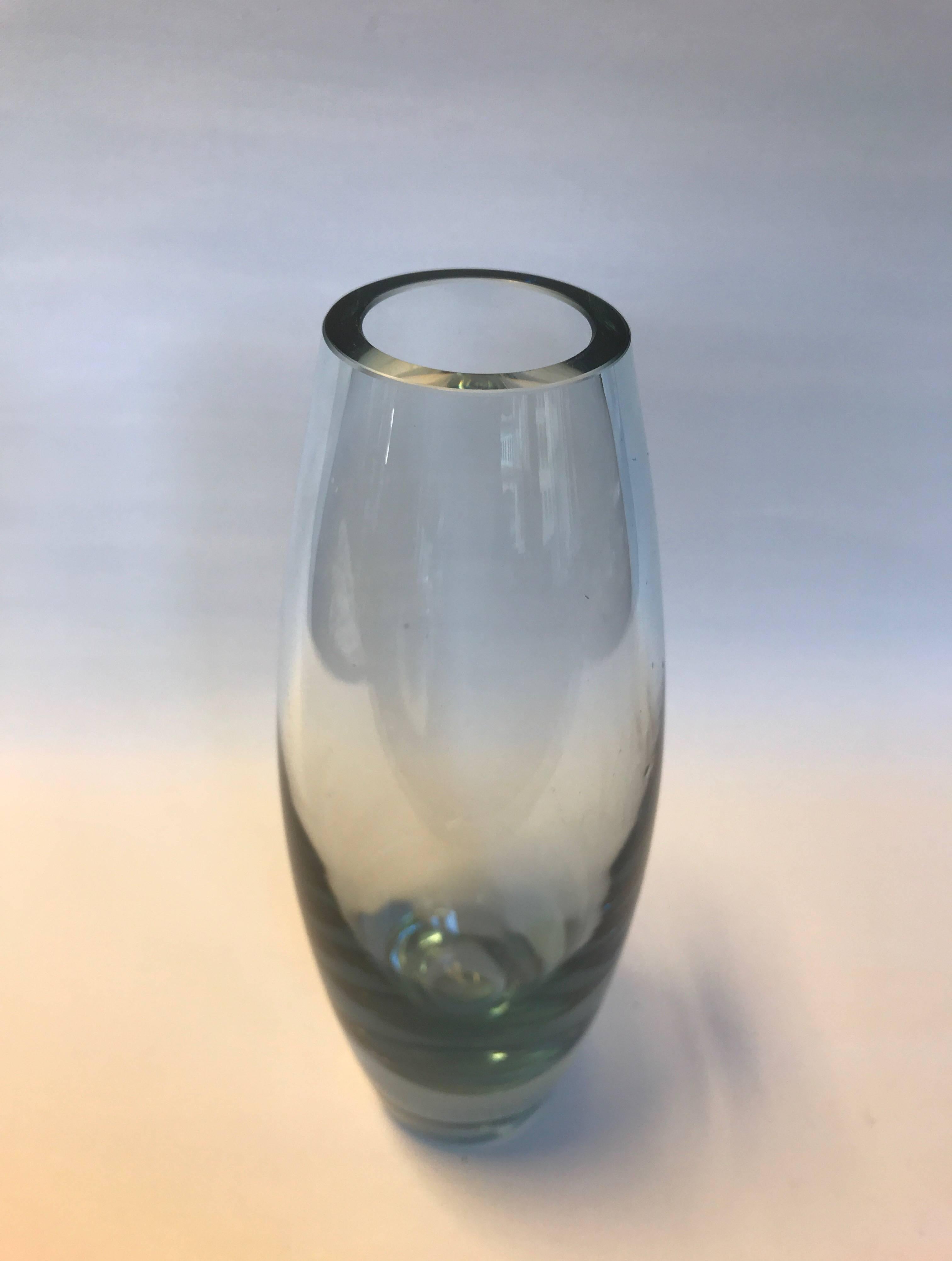 Holmegaard vase by Per Lütken, Denmark, 1950s. Measures: Diameter mid body 9 cm., height 22 cm. All in good condition and total 5 pcs. Price listed per item, but if all five vases, please request price.