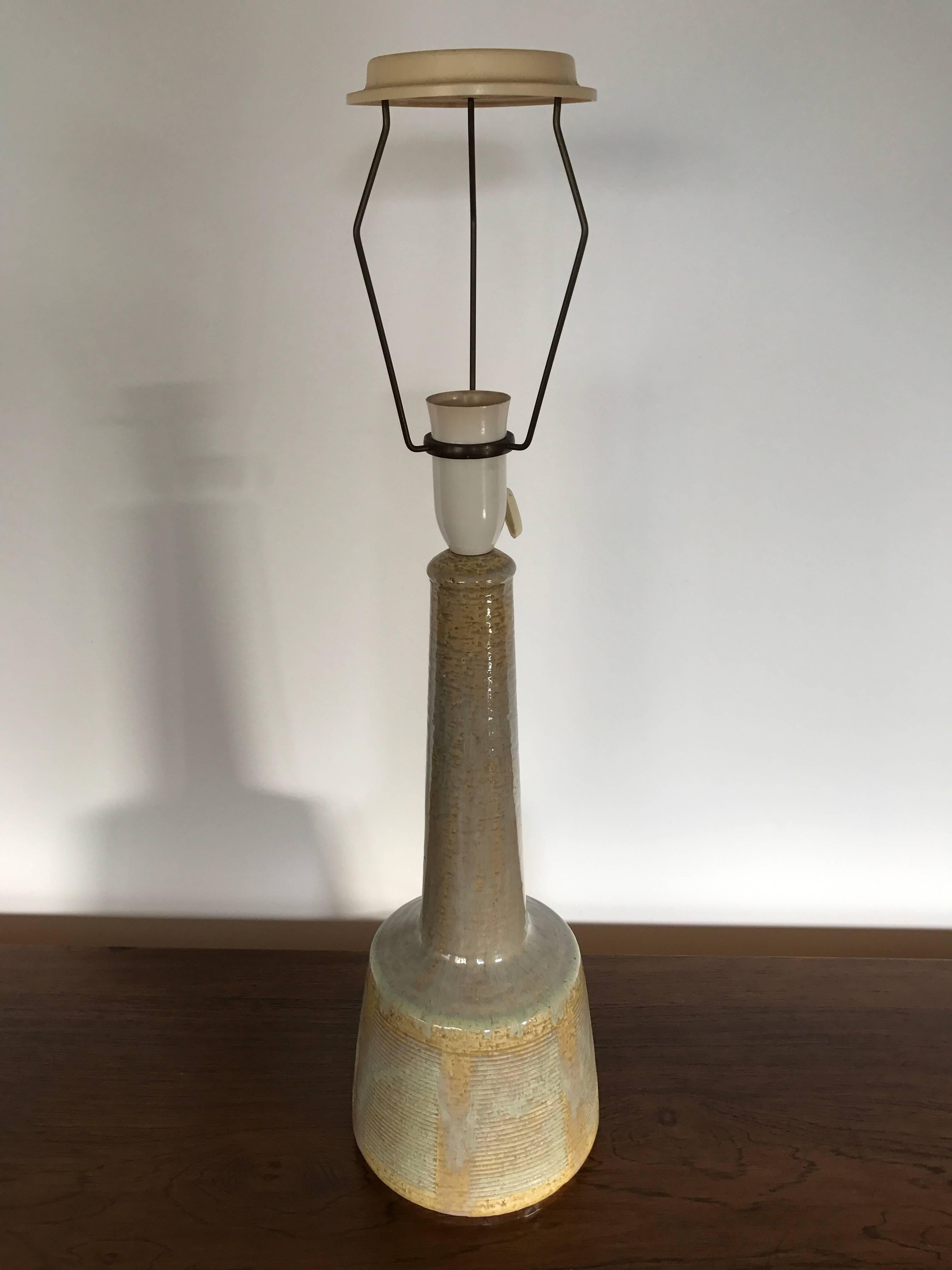 Mid-20th Century Danish Midcentury Palshus Stoneware Lamp Designed by Le Klint, Grey and Yellow