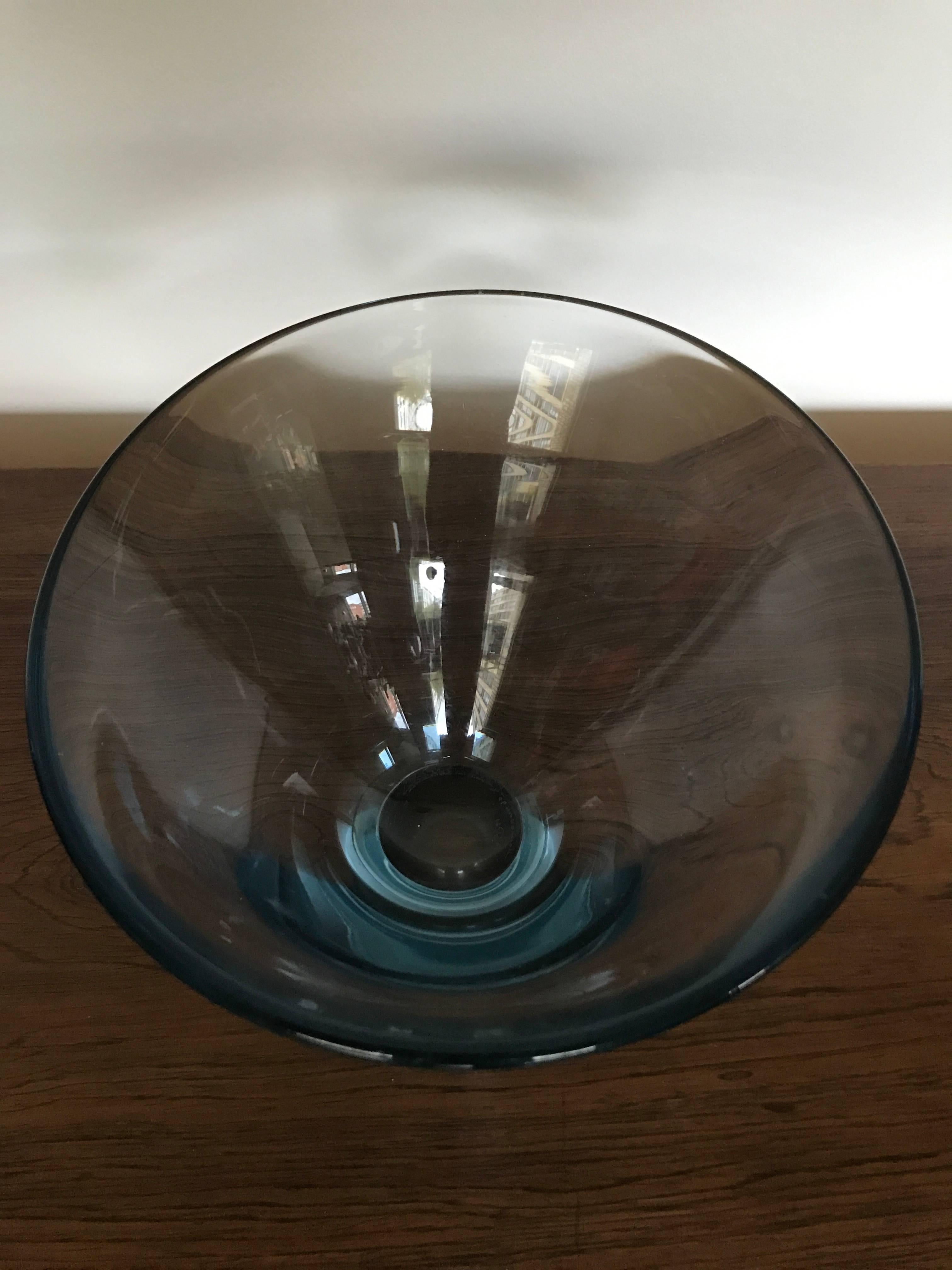 Danish Holmegaard Glass Bowl, Designed by Per Lutken Denmark, 1960s