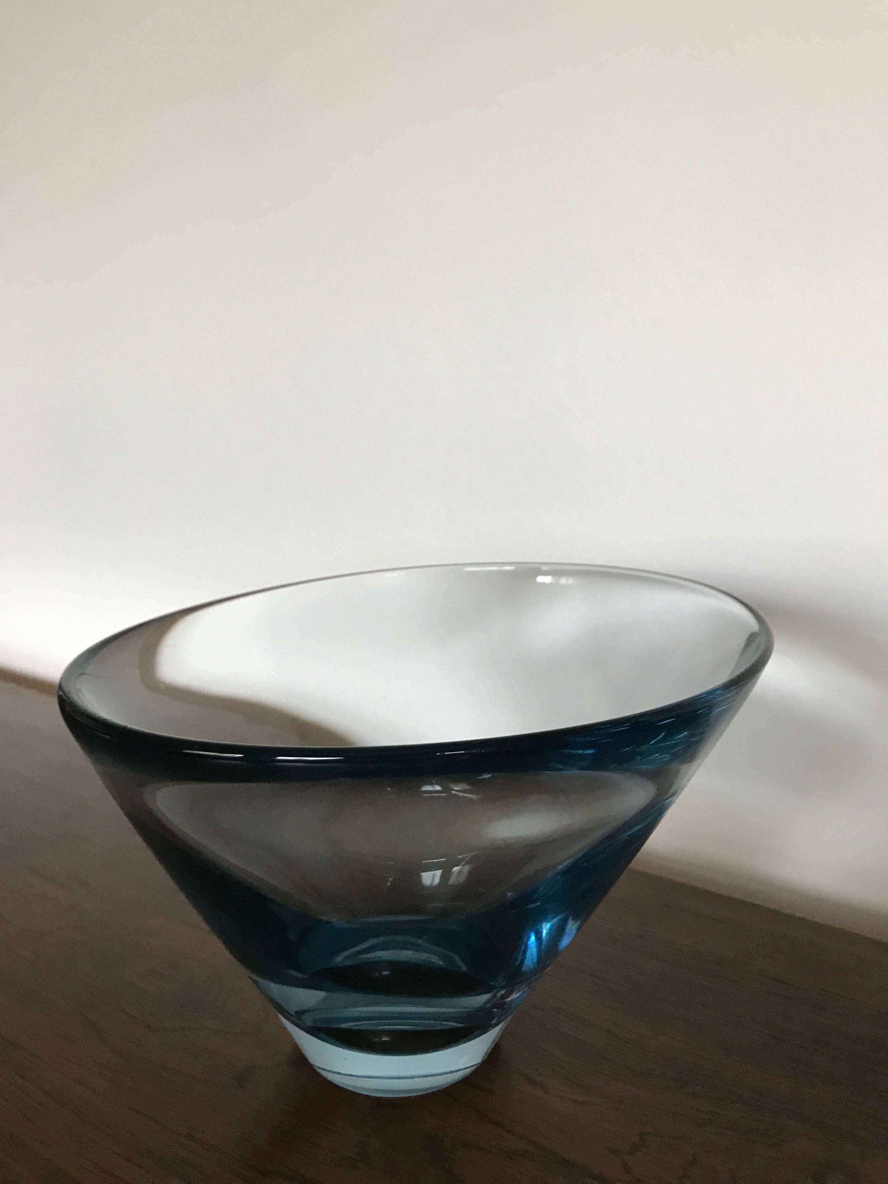 Mid-20th Century Holmegaard Glass Bowl, Designed by Per Lutken Denmark, 1960s