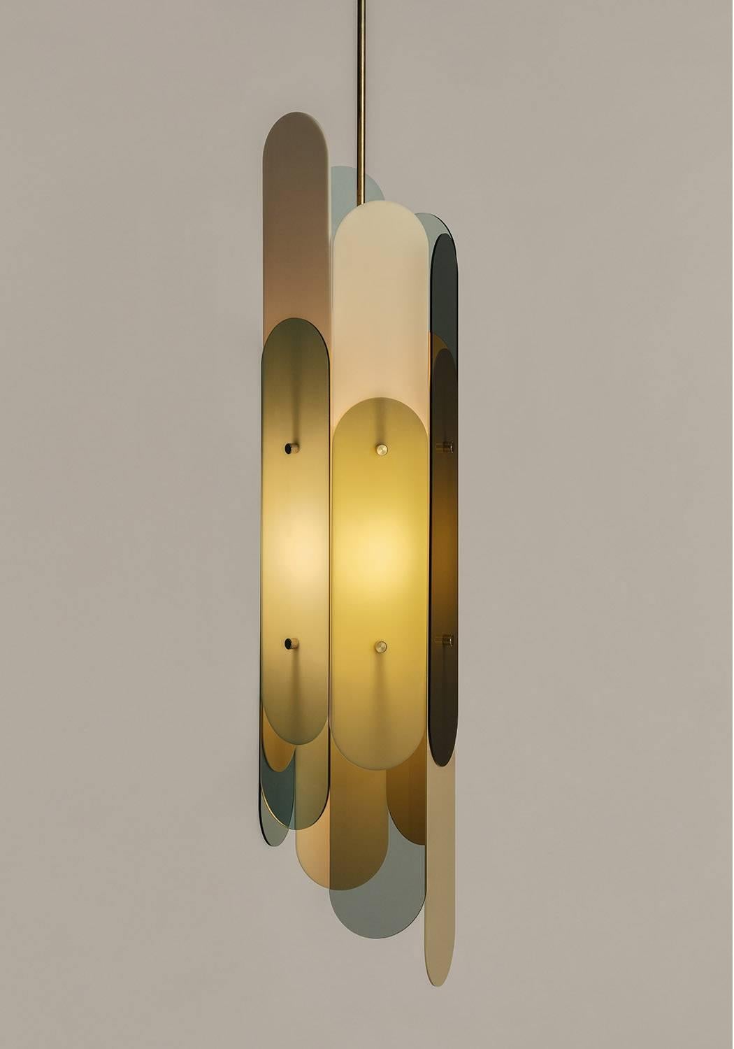 Danish Contemporary Stafa Pendant Light Long Glass For Sale