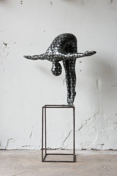 Modern Sculpture "The Diver" in Aluminum
