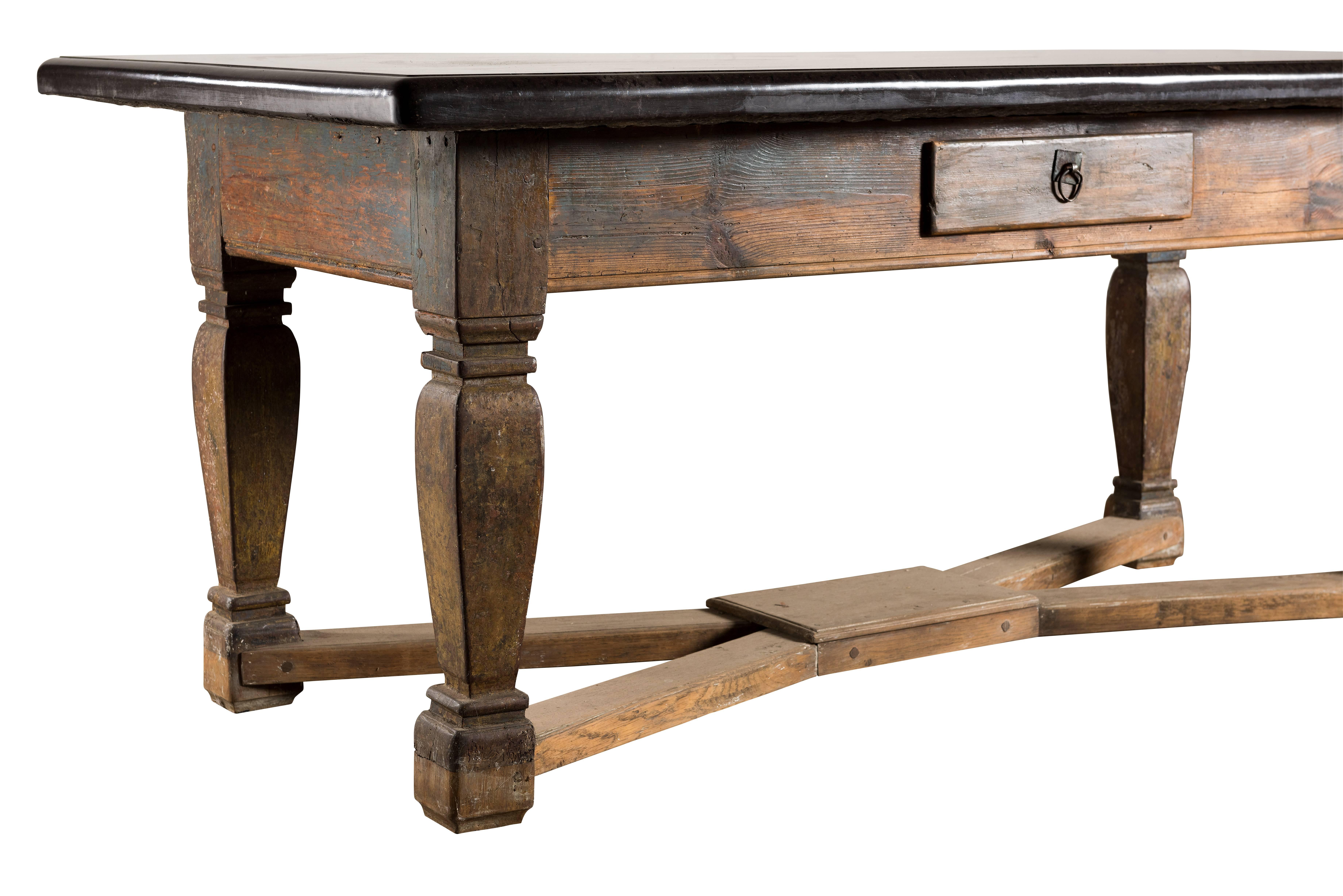 18th century Swedish Baroque Komstad table 
Original untouched condition.
  