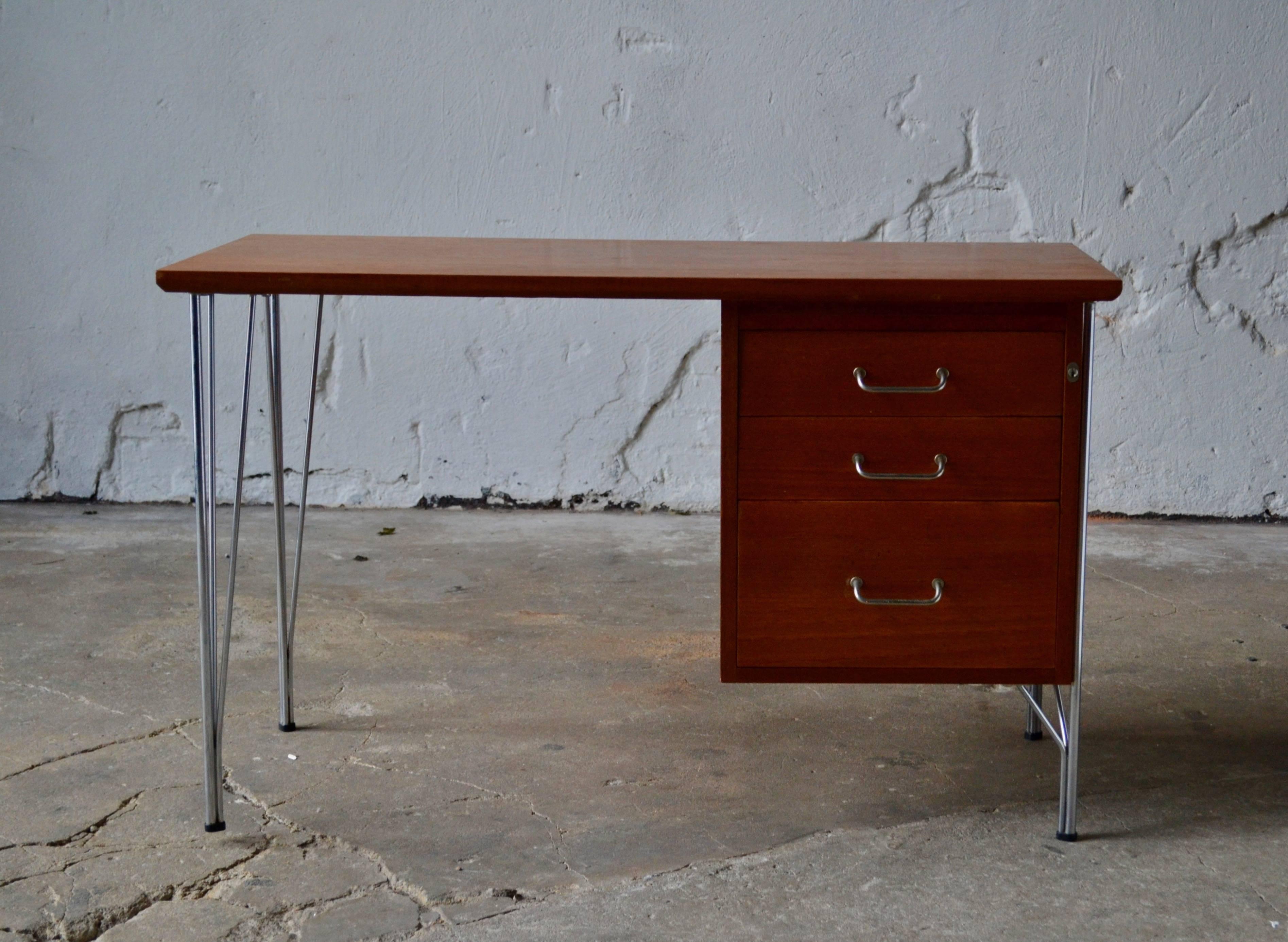 Scandinavian Modern Danish Teak Desk by Heinrich Roepstorff For Sale