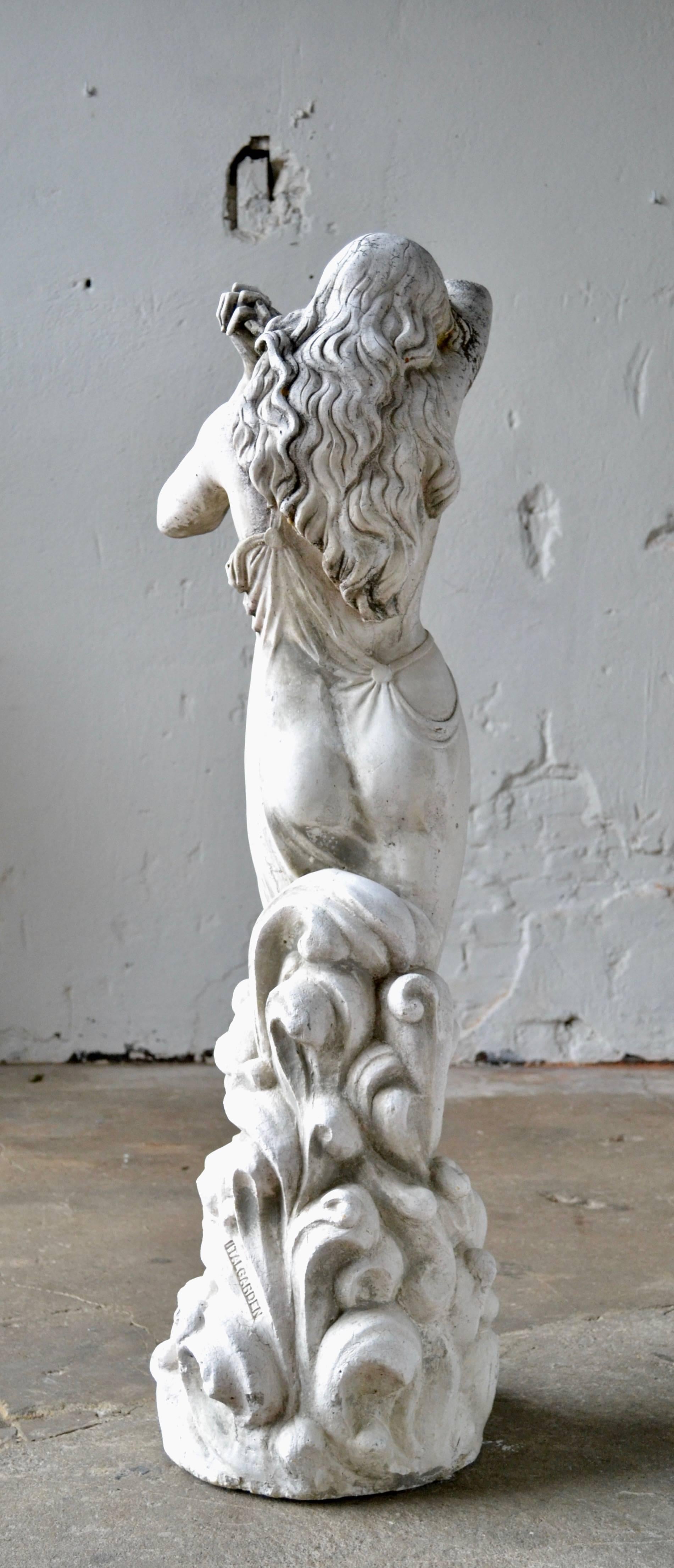 Art Nouveau Italian Marble Dust Garden Statue, 1950s For Sale