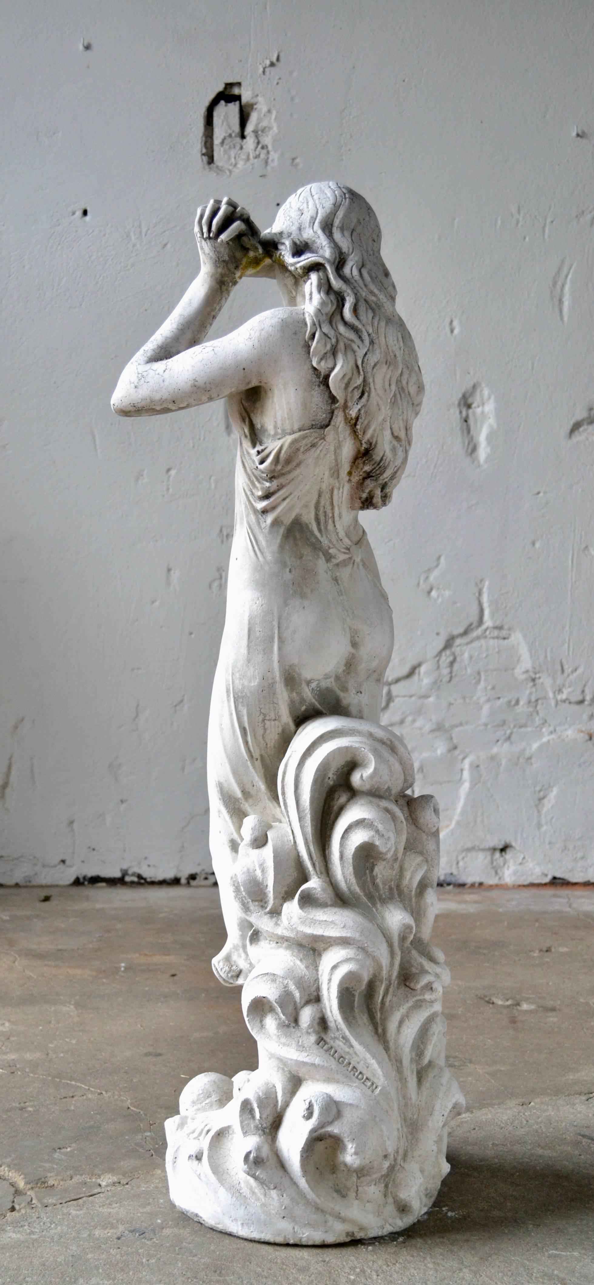 Mid-20th Century Italian Marble Dust Garden Statue, 1950s For Sale