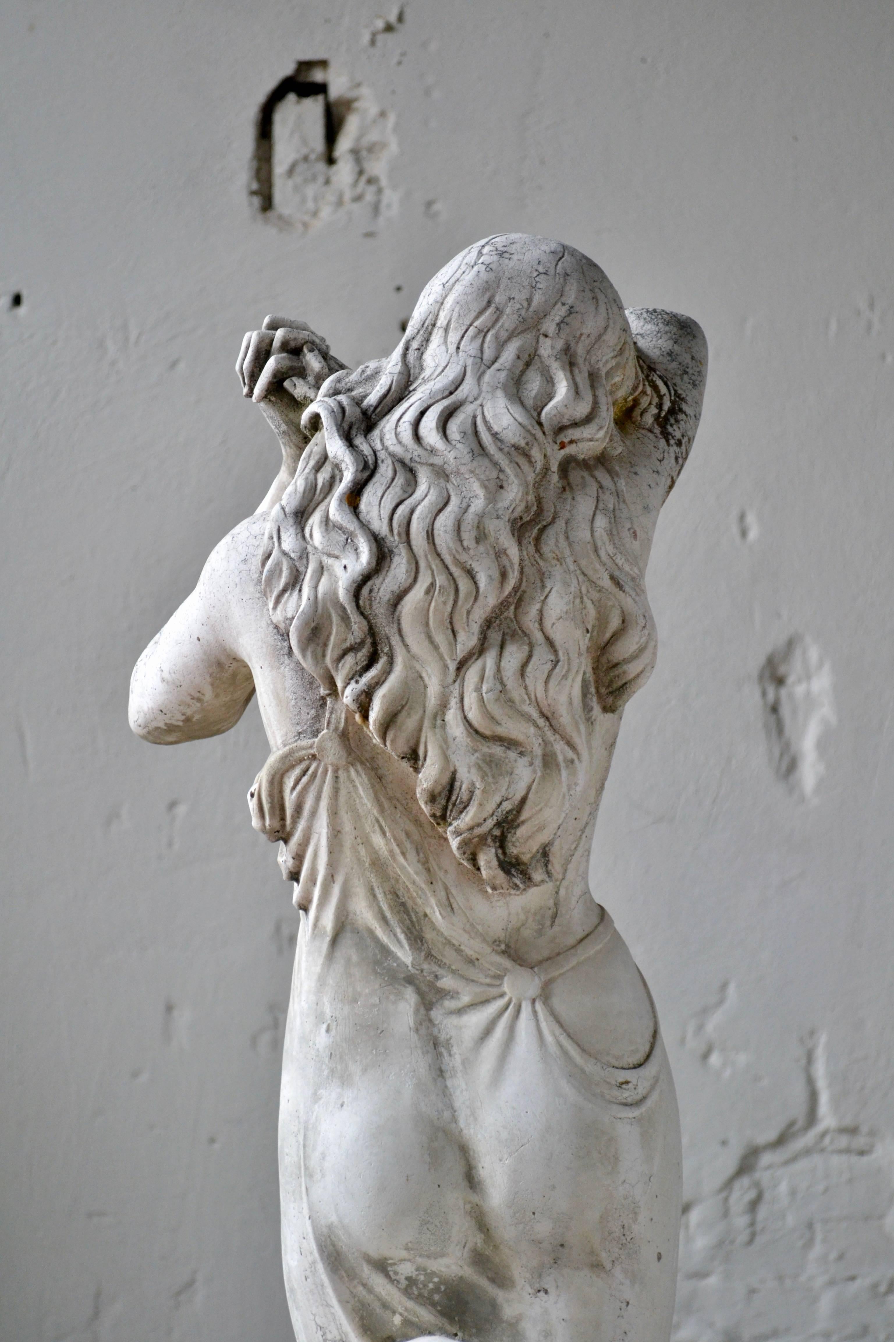 Cast Italian Marble Dust Garden Statue, 1950s For Sale