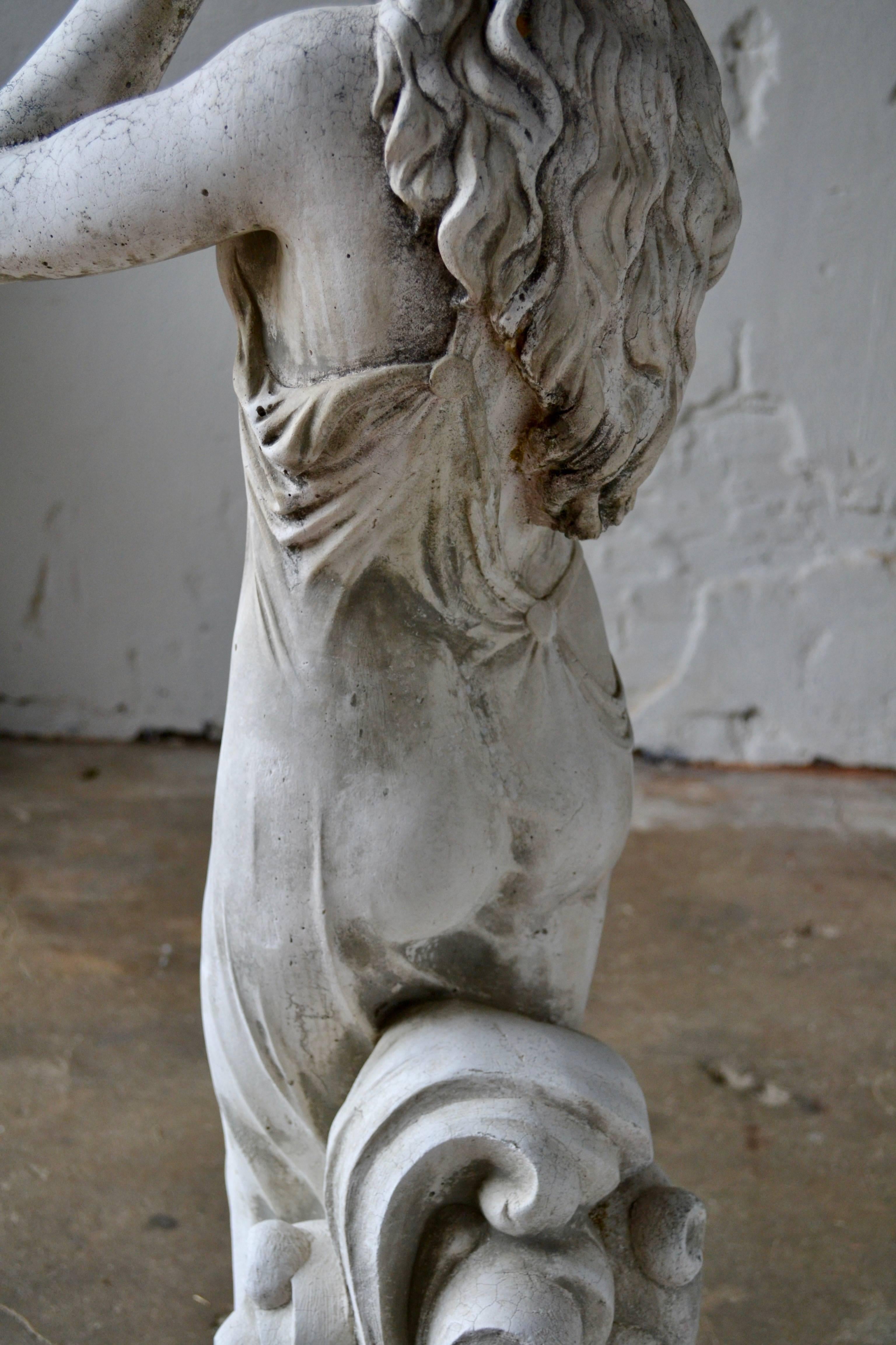 Italian Marble Dust Garden Statue, 1950s For Sale 3