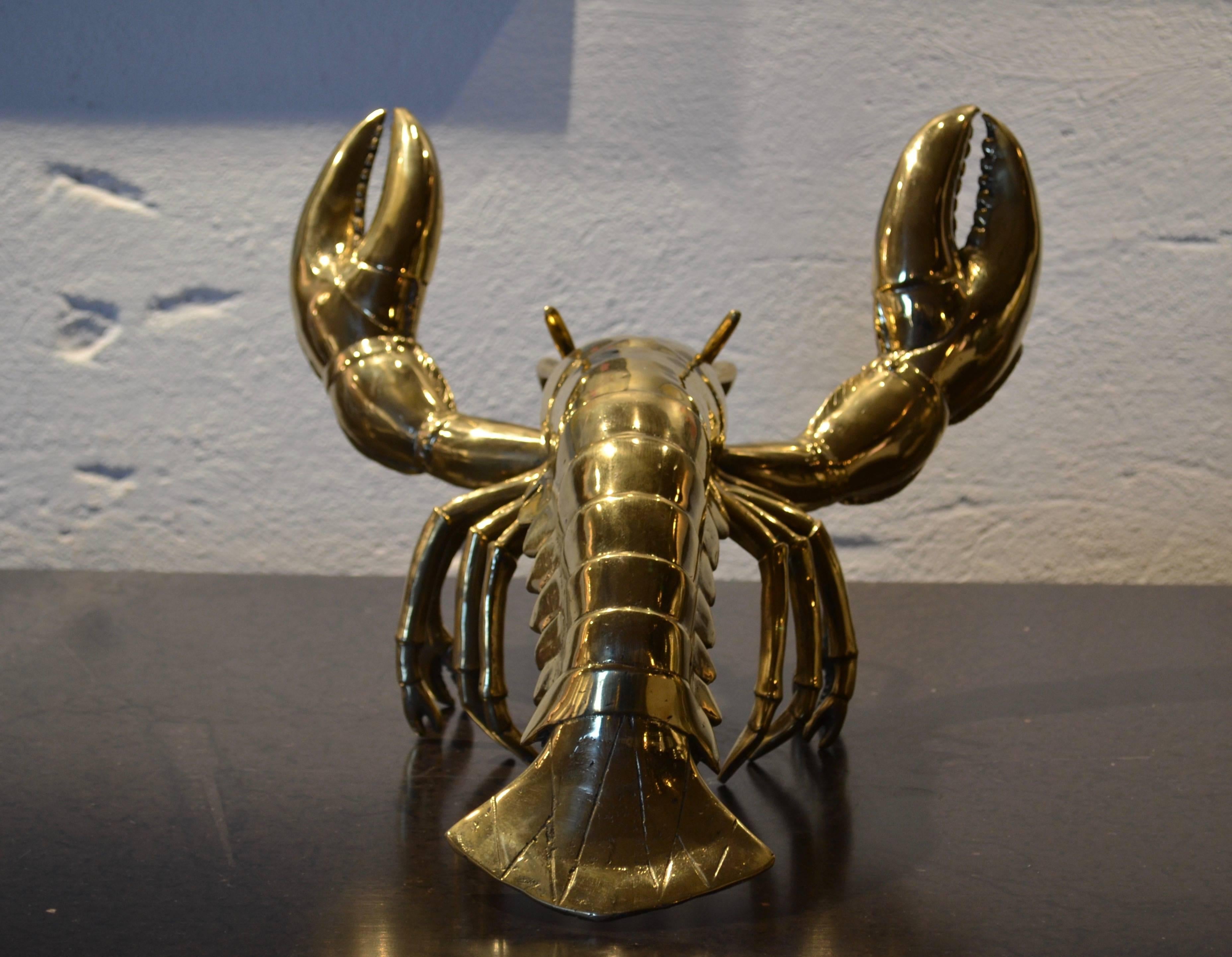 Lobster Sculpture in Gilt Bronze In Excellent Condition In Helsingborg, SE