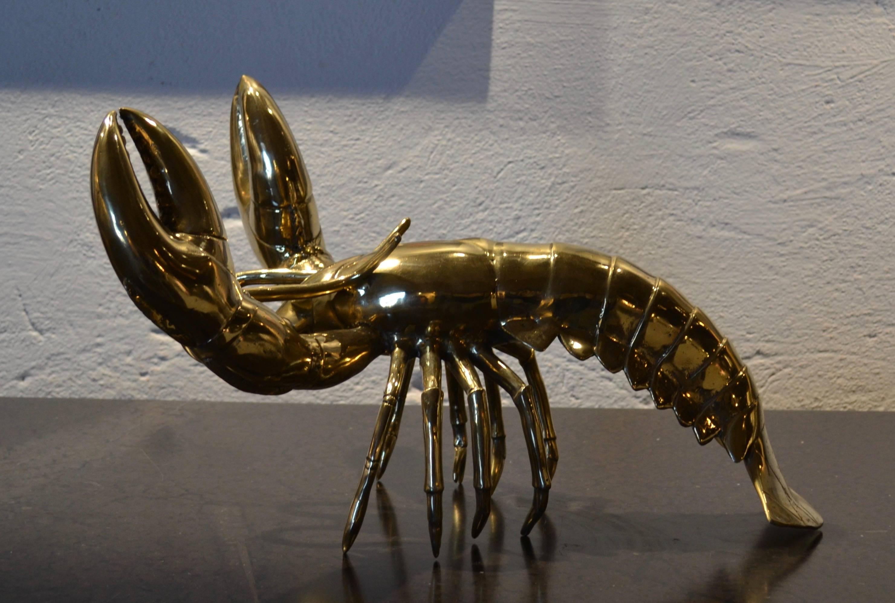 Contemporary Lobster Sculpture in Gilt Bronze