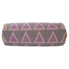 Geometric Maya Triangles Bolster Pillow, Purple