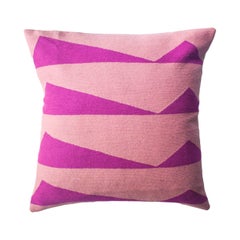 Tropical Palm Springs Hot Pink Hand Embroidered Modern Throw Pillow Cover