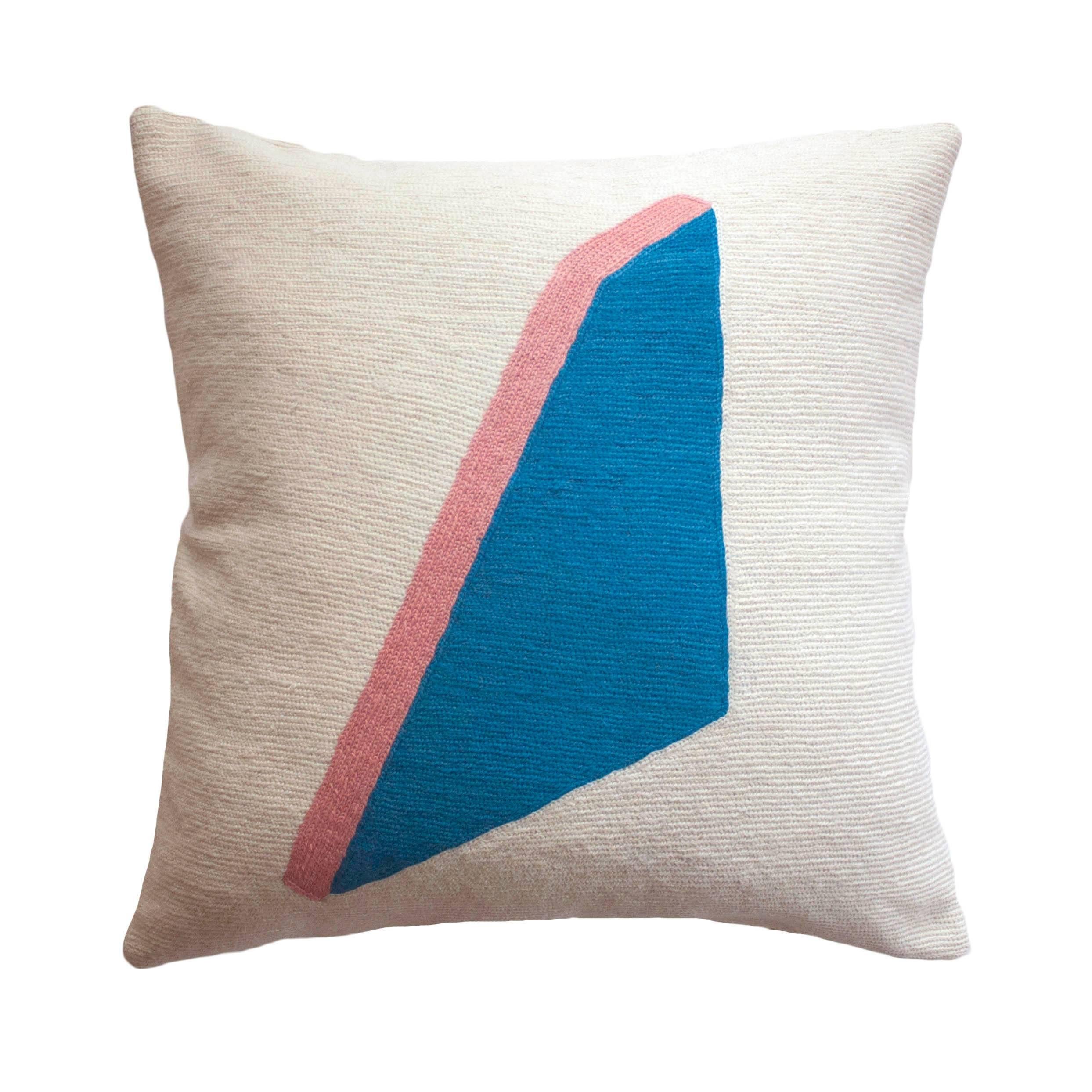 Whitney Shape Modern Hand Embroidered Geometric Throw Pillow Cover