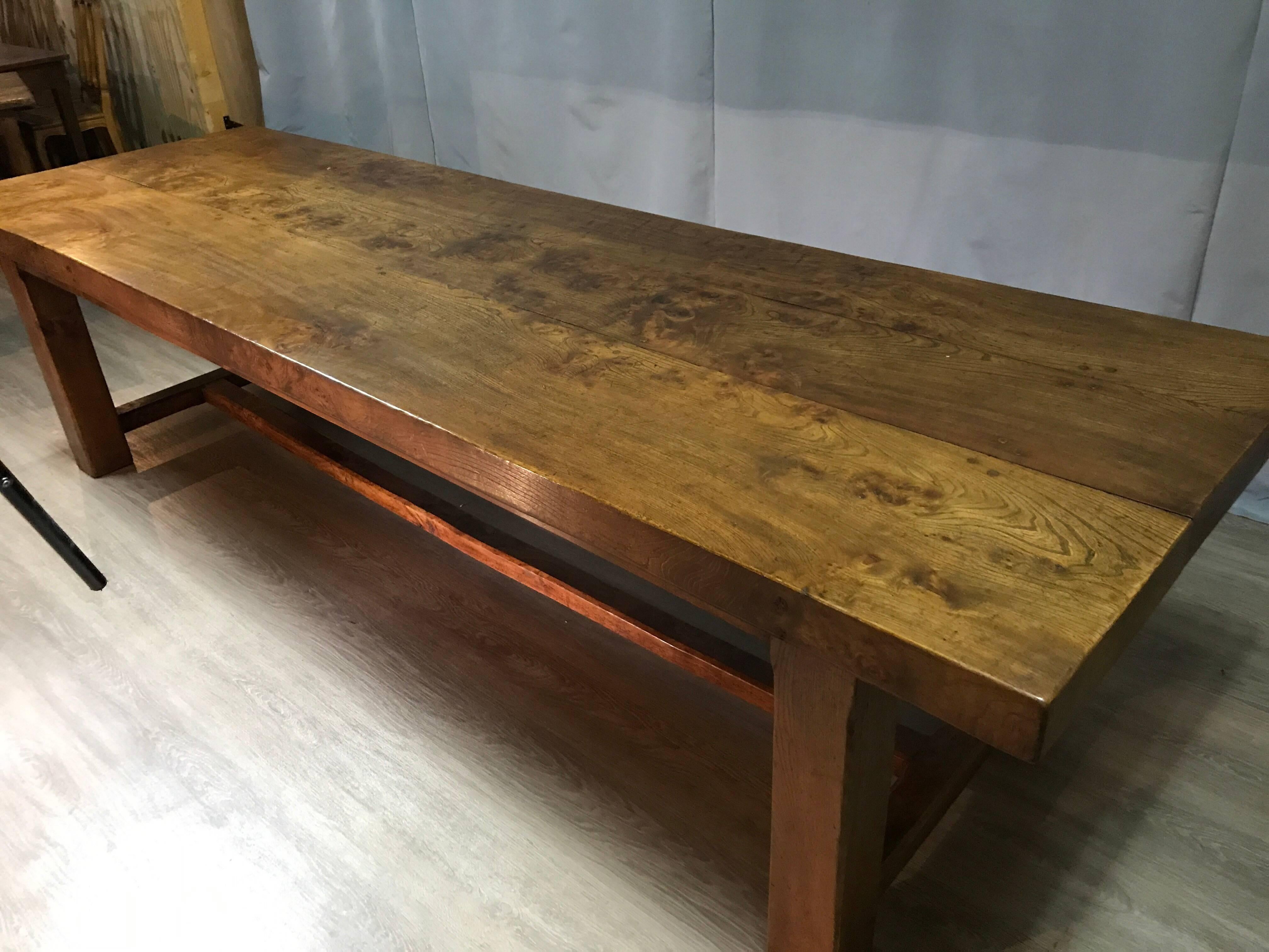 Late 19th Century Exceptionally Large Elm French Farmhouse Table 1