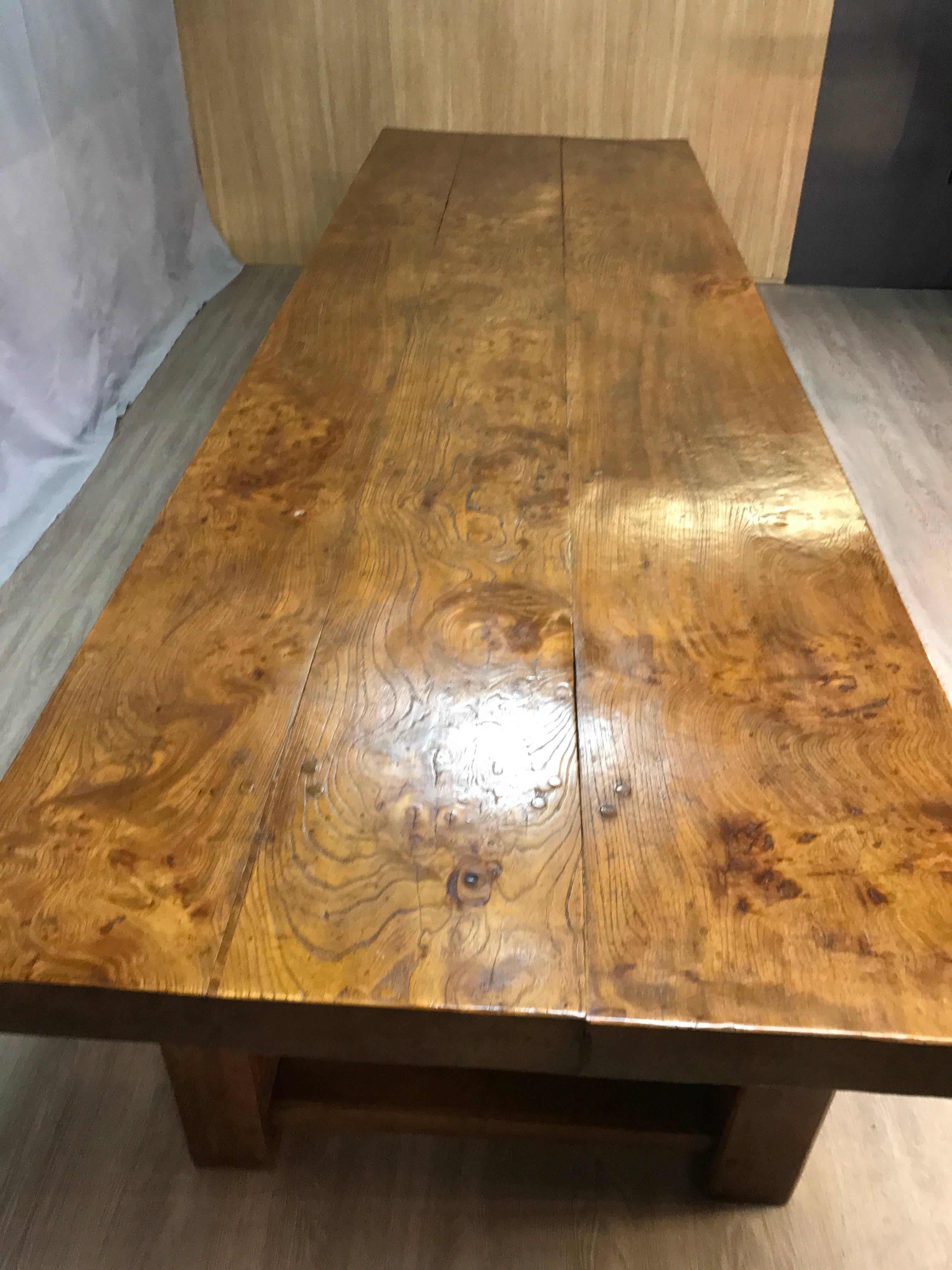 Late 19th Century Exceptionally Large Elm French Farmhouse Table 3