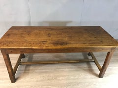 Beautiful Oak Refectory Antique Table with Stretcher, circa 1840