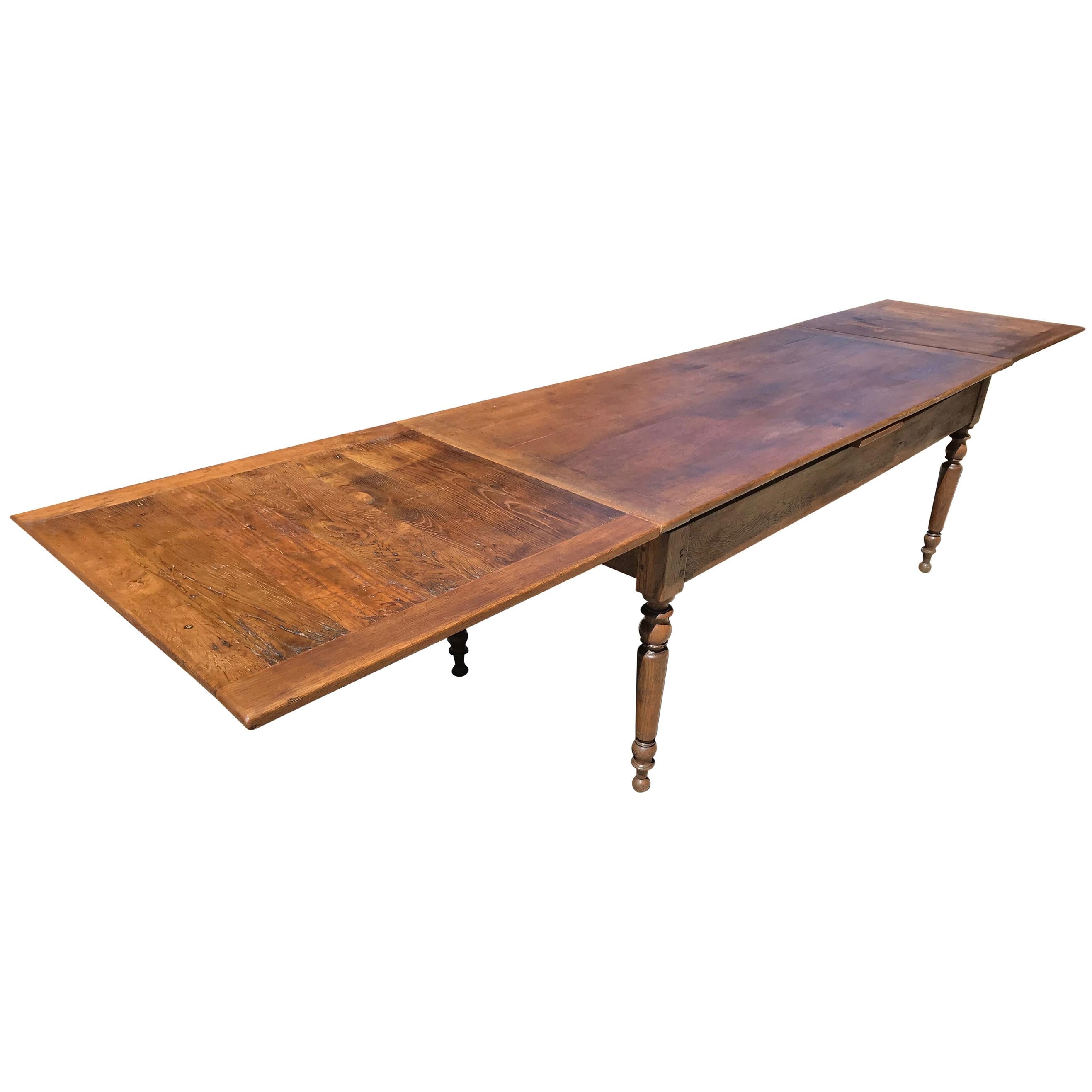 Antique Oak Double Extending Table
