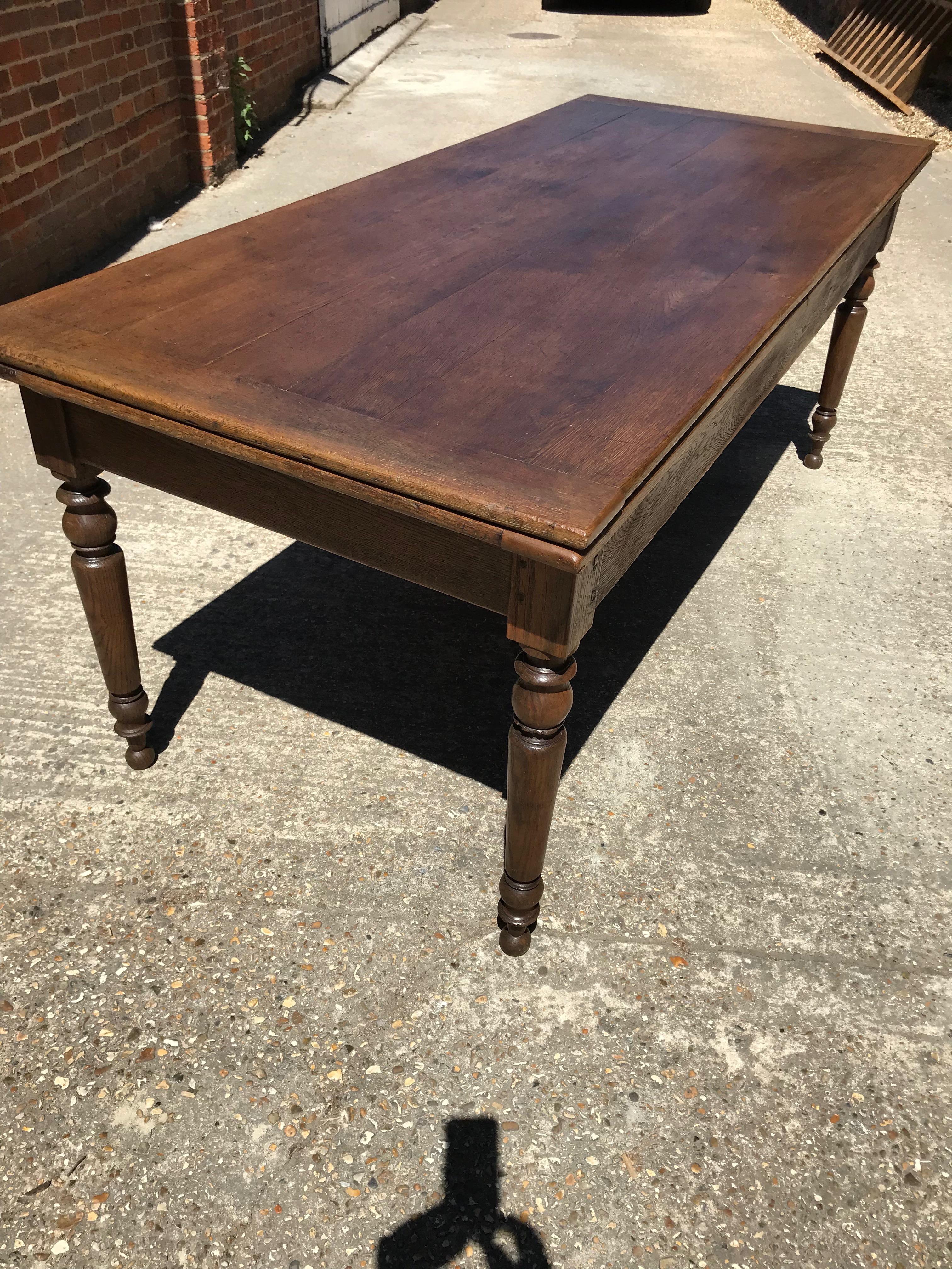 French Antique Oak Double Extending Table