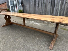 Large antique pine farmhouse table