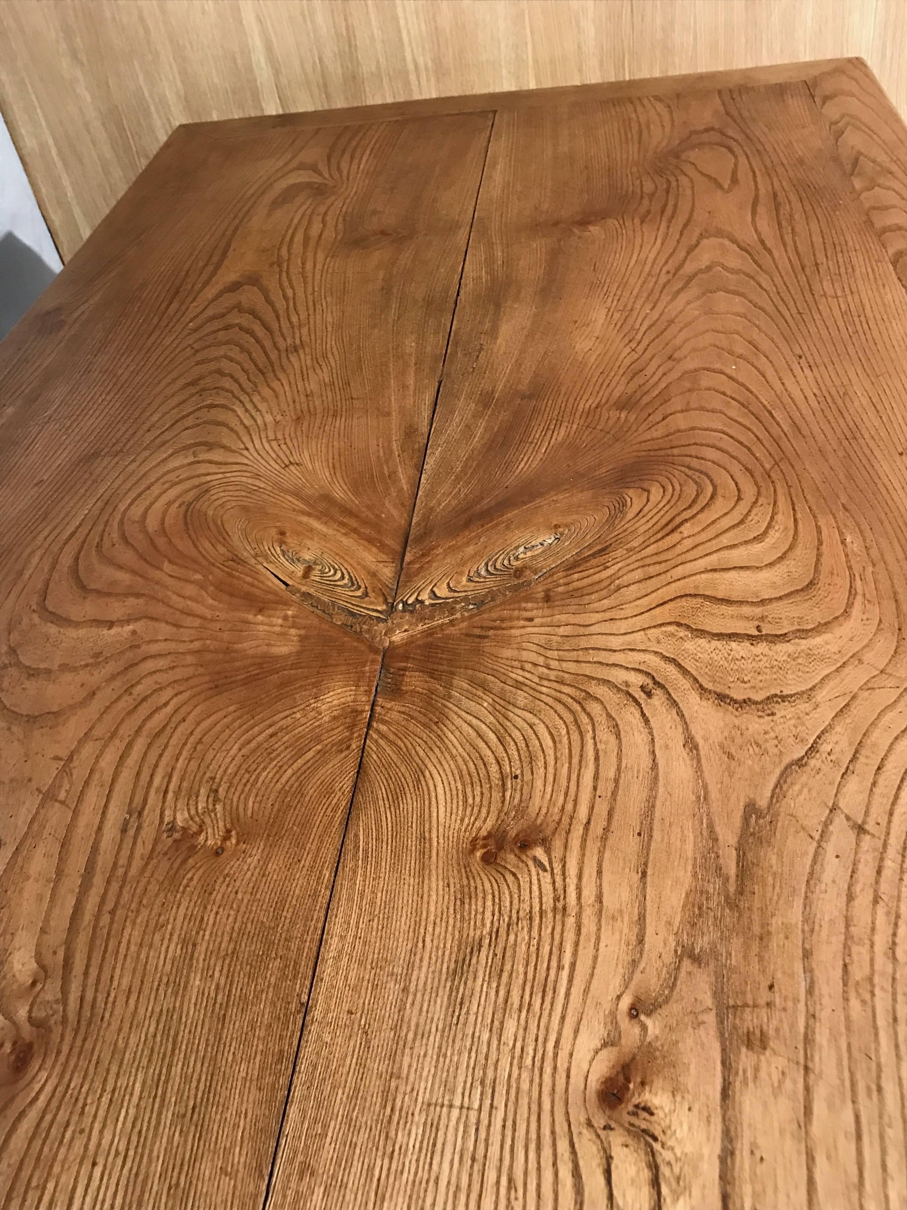 Hand-Crafted Exceptional Elm Refectory Table