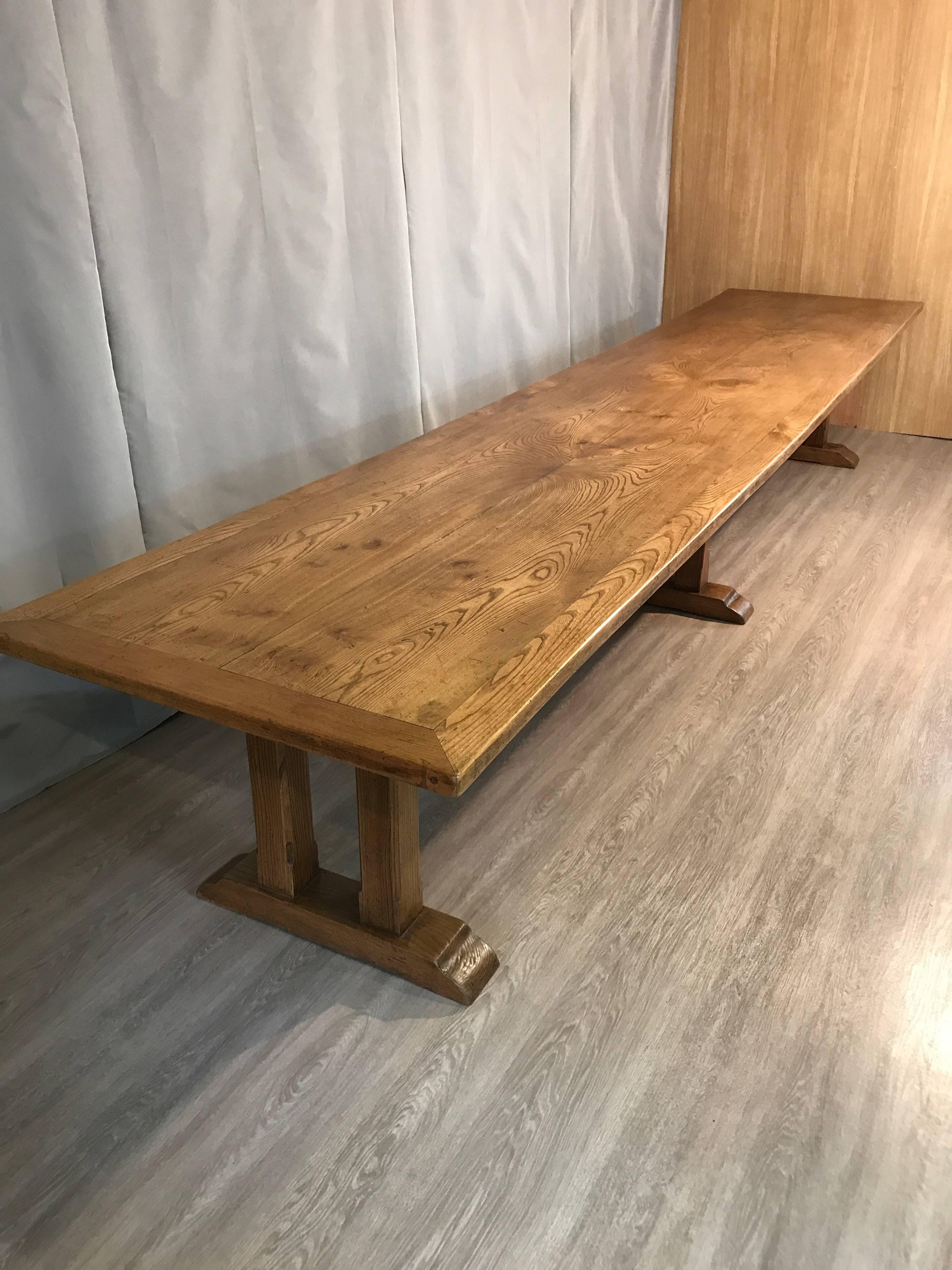 Contemporary Exceptional Elm Refectory Table