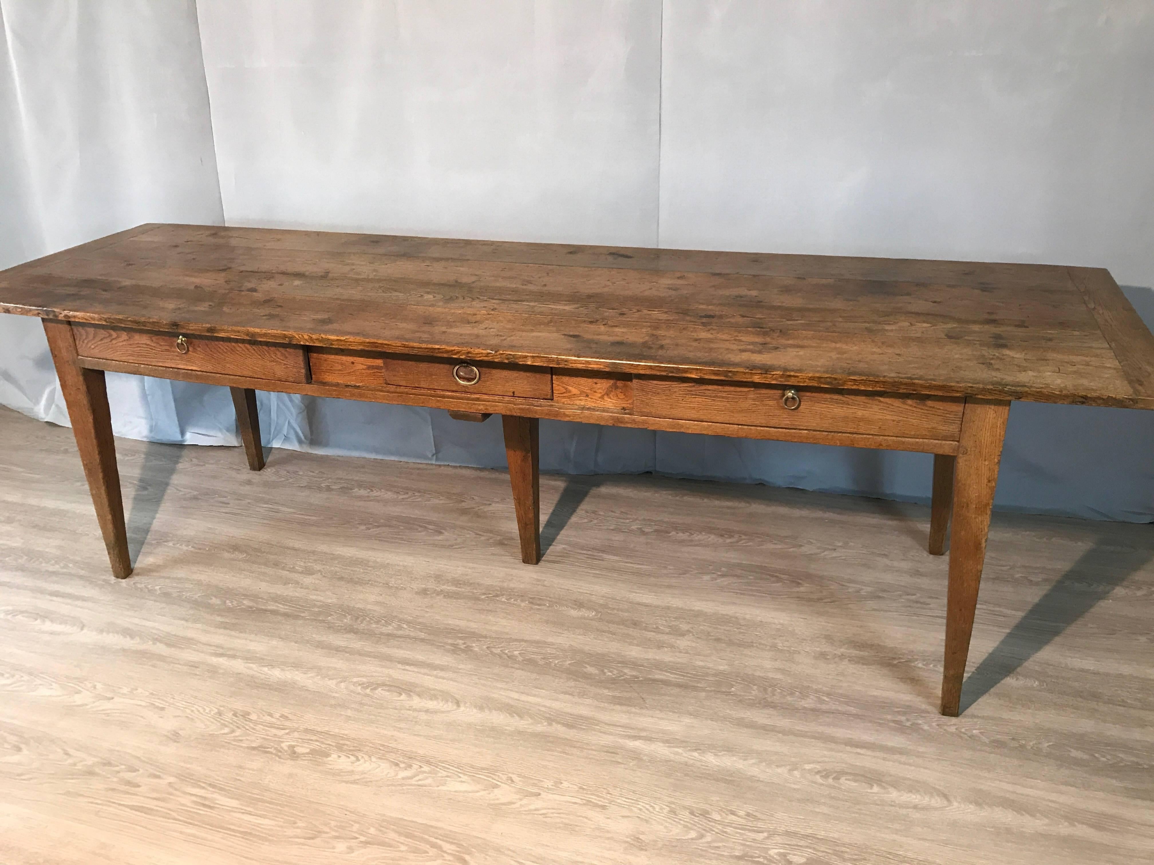 Hand-Crafted Antique Oak Serving Table