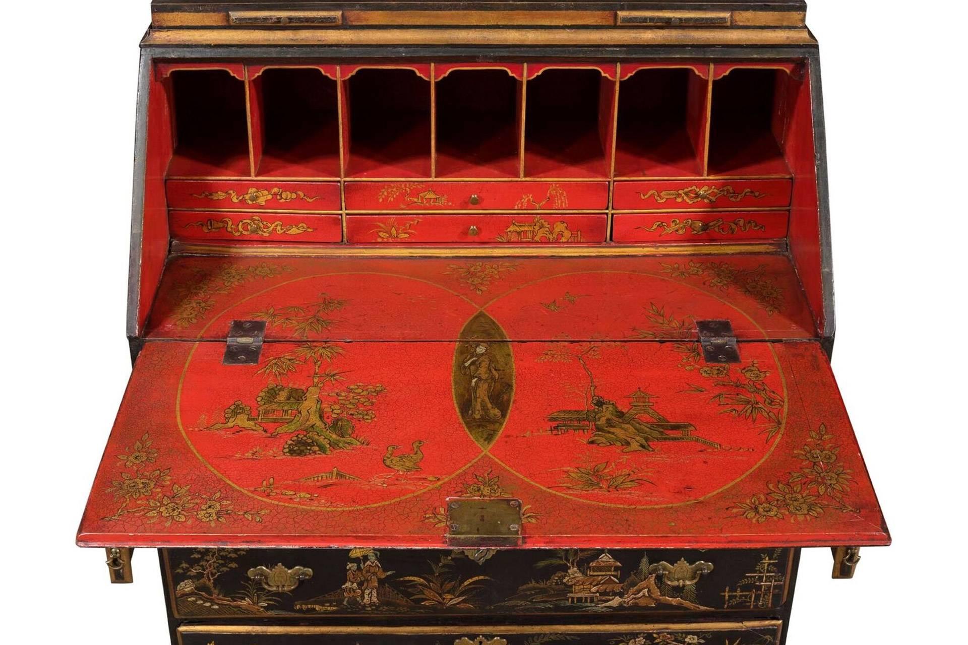 Lacquer Chinoiserie George III Cabinet For Sale